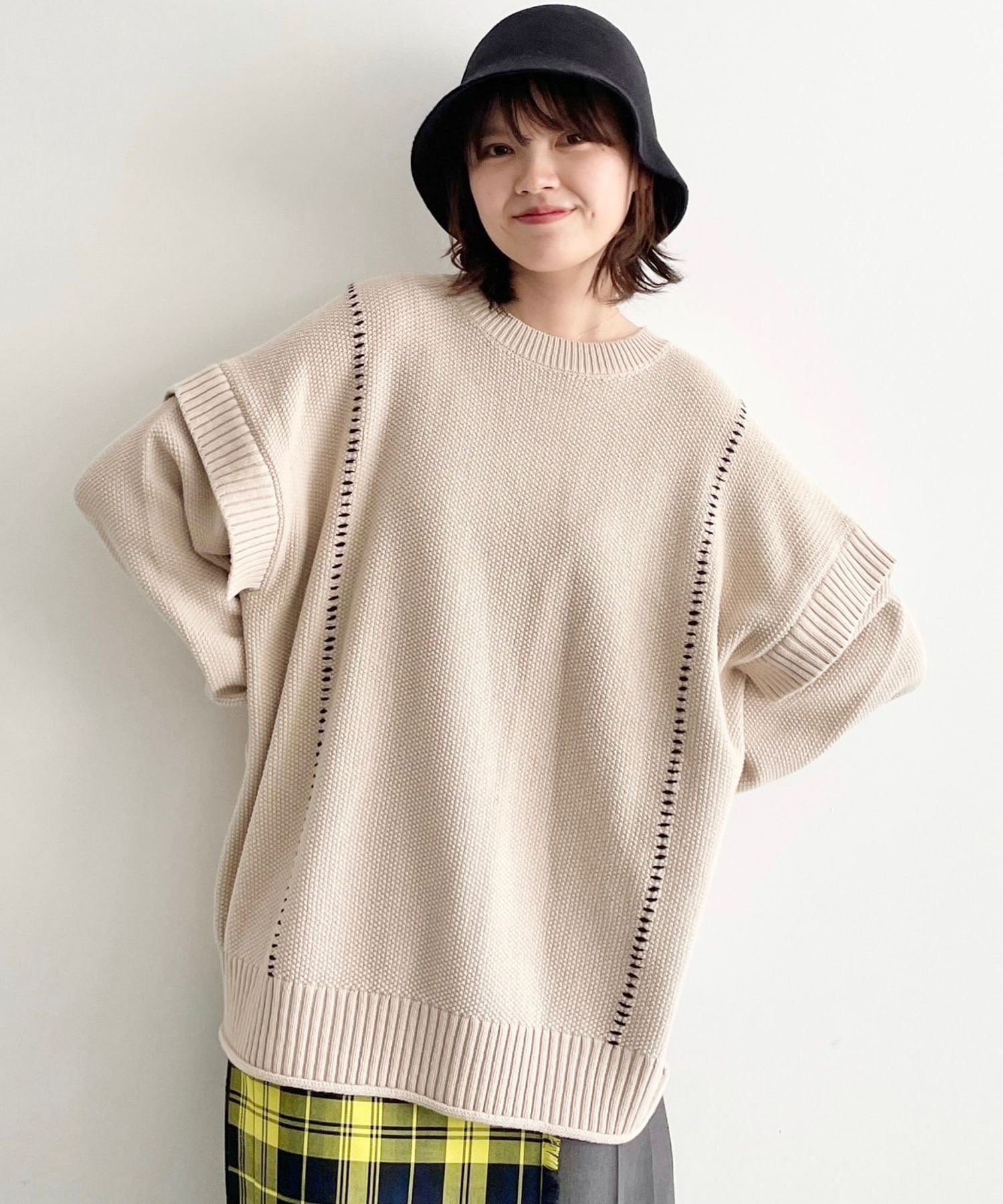 SALE／20%OFF】LOWRYS FARM 2WAYハンドステッチライクプルオーバーLS