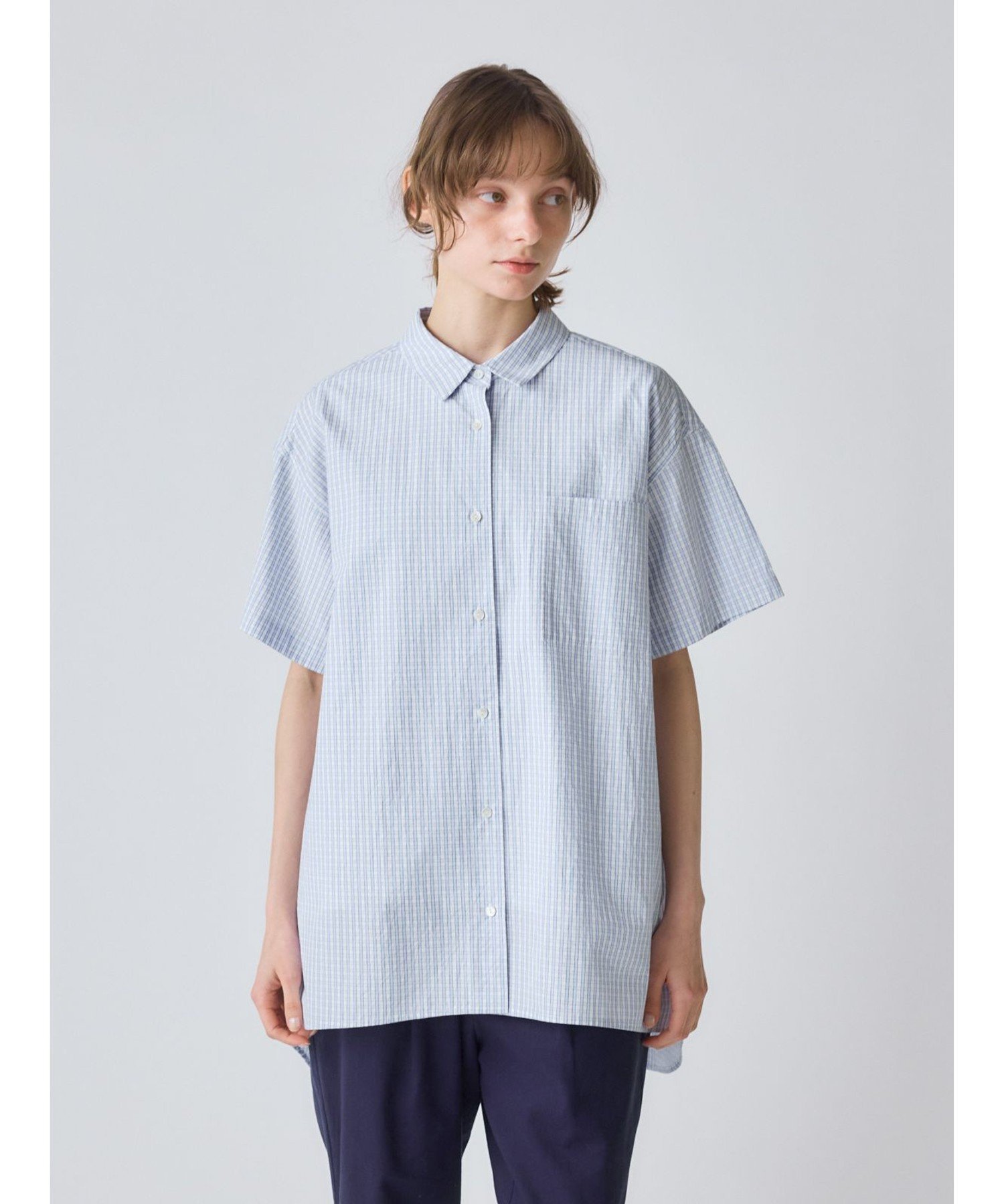 レディース  MidiUmi ミディウミ stripe half sleeve wide shirt ストライプハーフスリーブワイドシャツ 半袖 オーバーサイズ ブラウス シャツ 2-739564 楽天市場】レディース MidiUmi ミディウミ half sleeve A line