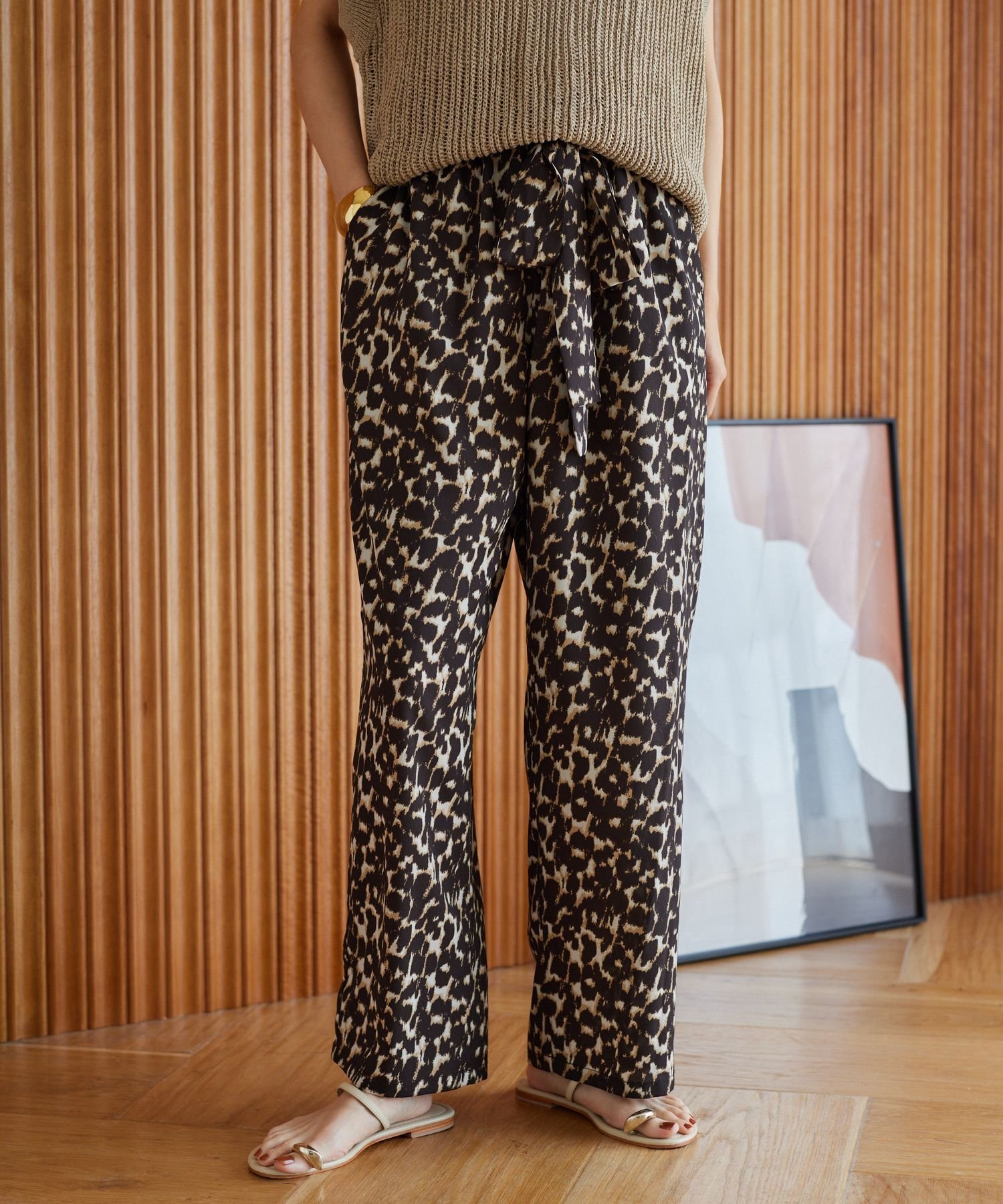 楽天市場】【SALE／60%OFF】ゼブラジョーゼットワイドパンツ
