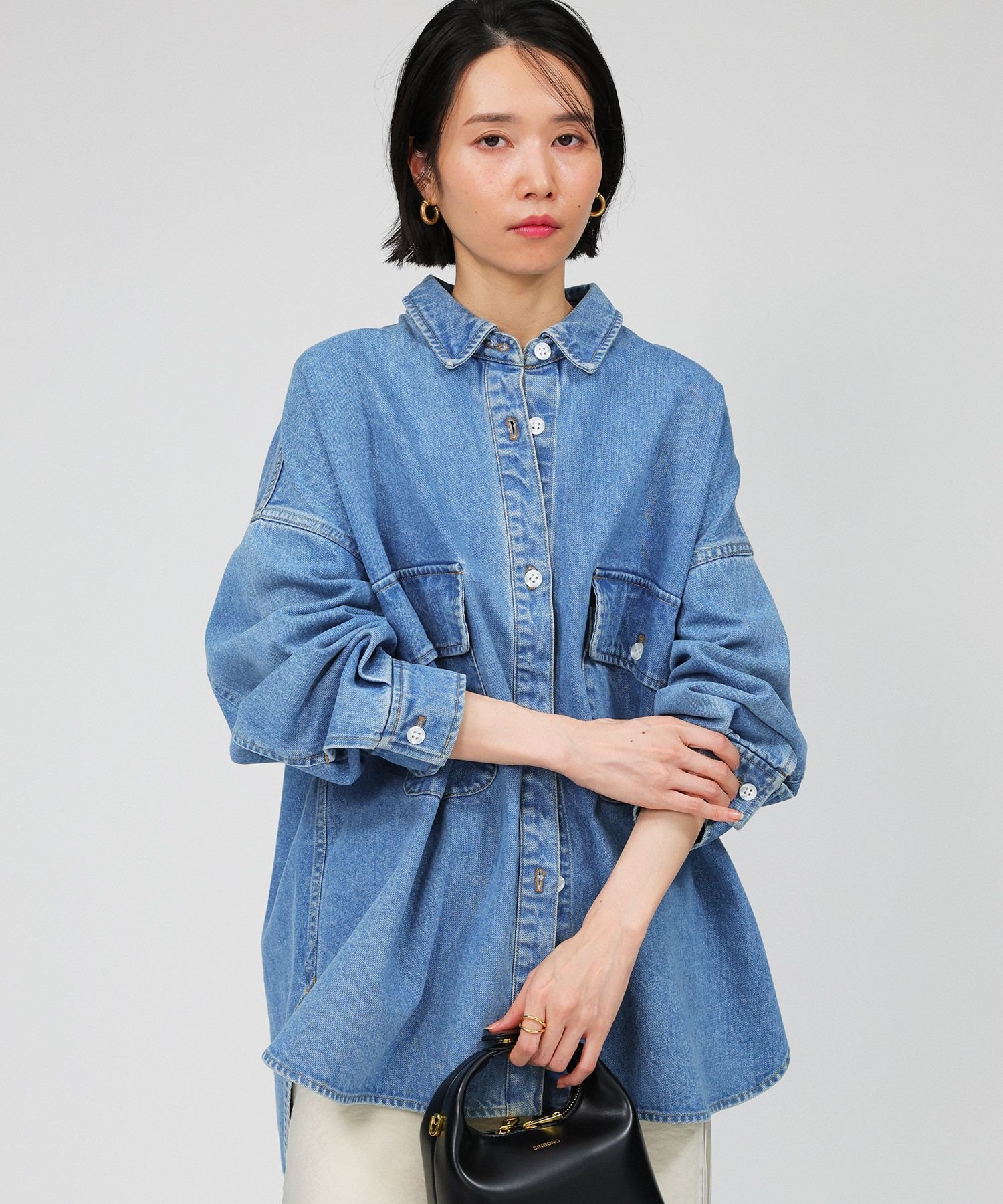 BABYLONE デニムビッグシャツ バビロン トップス シャツ