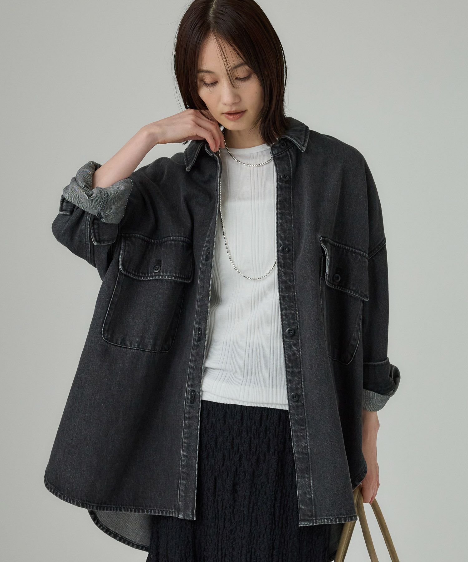 BABYLONE デニムビッグシャツ バビロン トップス シャツ・ブラウス