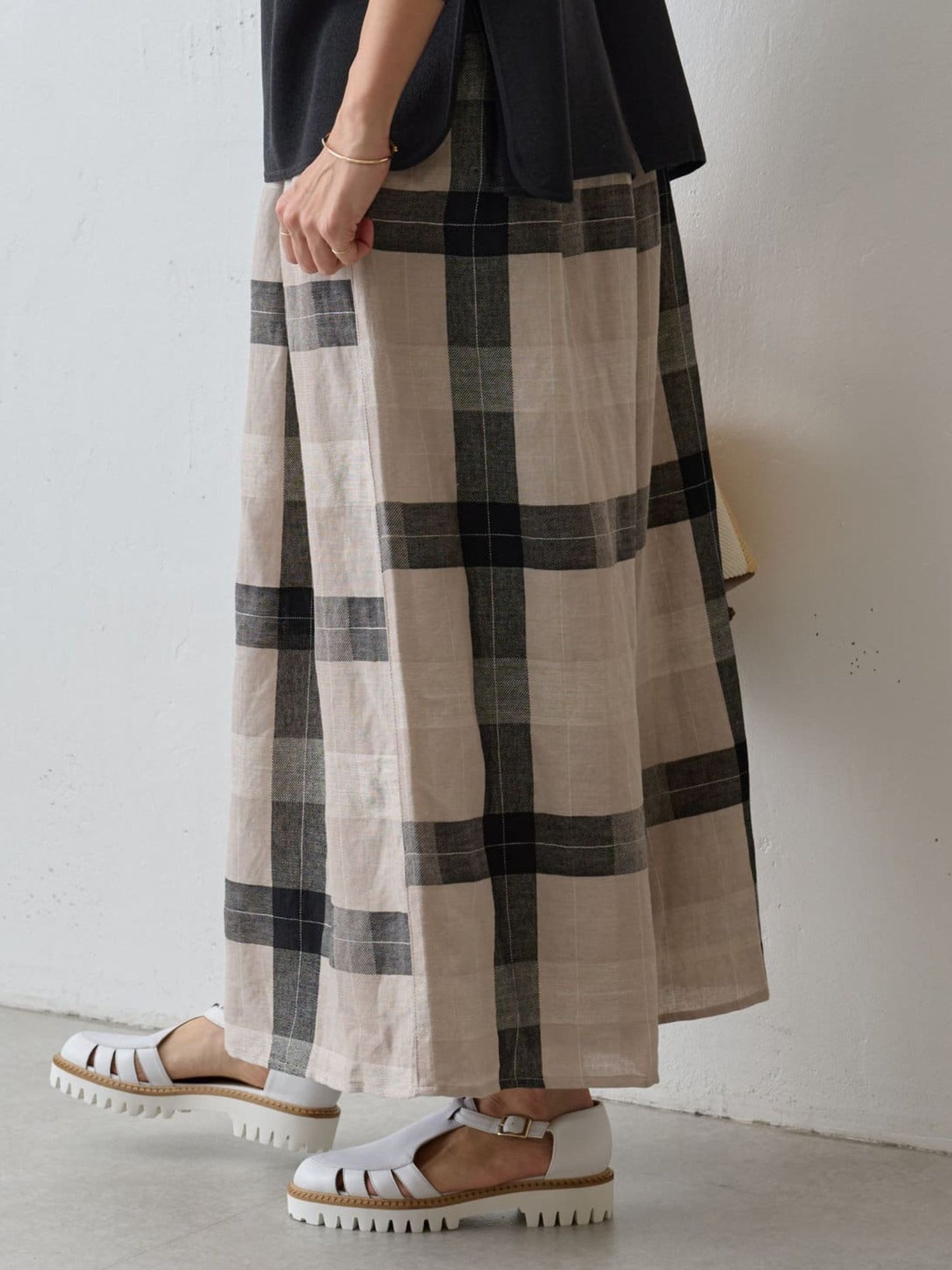 SALE／70%OFF】BEARDSLEY 《セットアップ対応》リネンチェックパンツ 