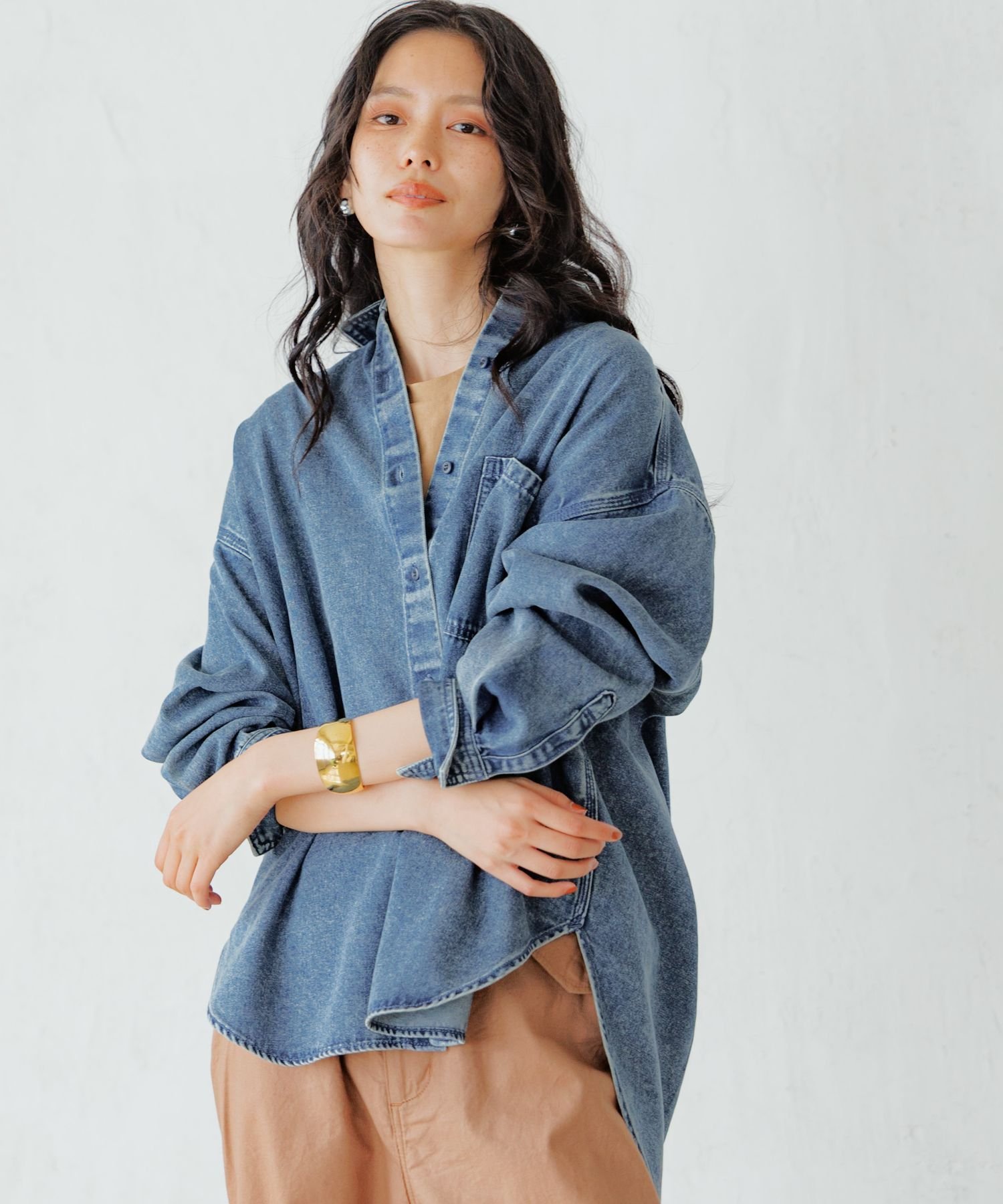 楽天市場】【SALE／30%OFF】ライトデニムBIGシルエットシャツ