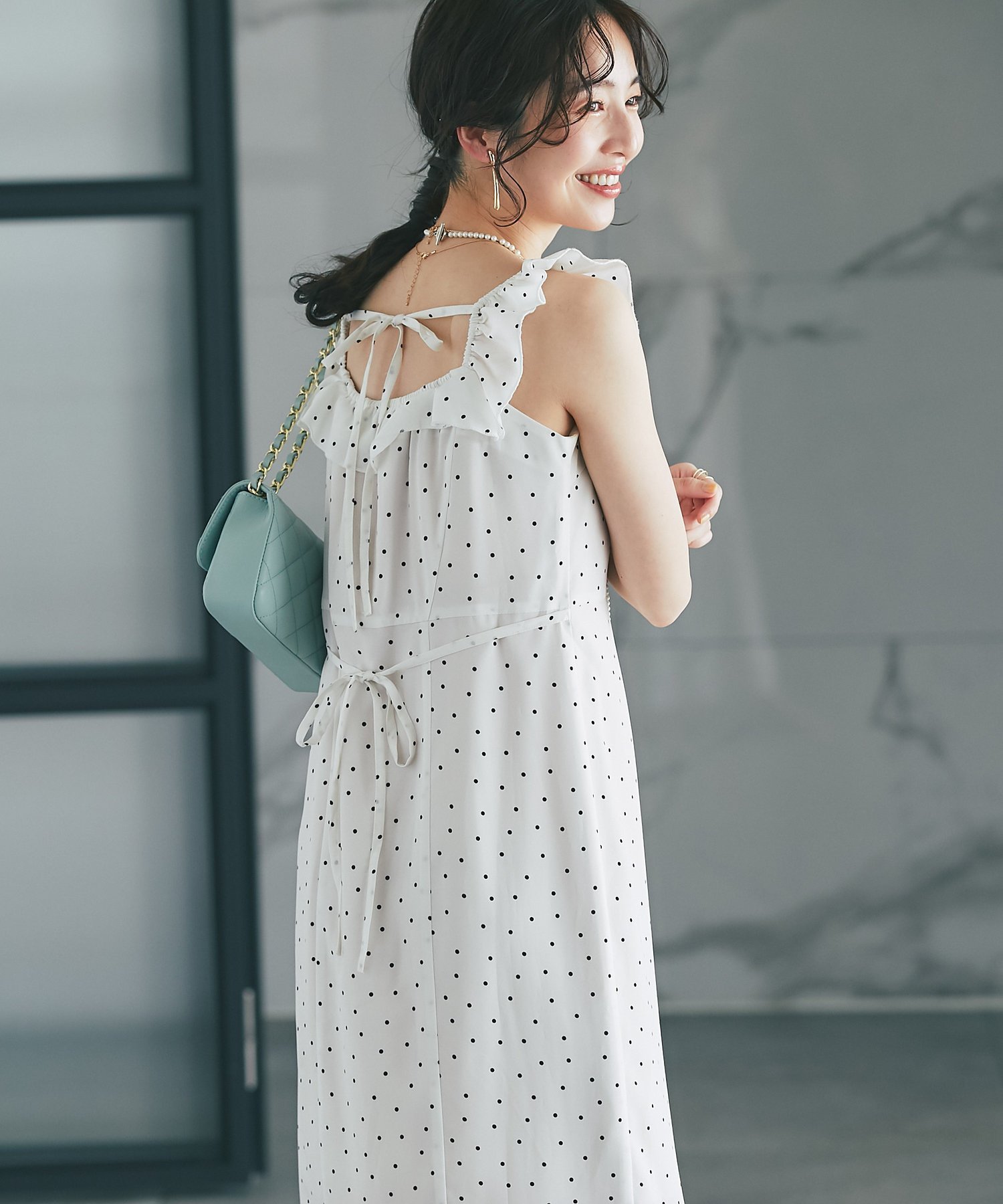 La boutique BonBon 【miki監修・3サイズ展開】ドットプリントフリル