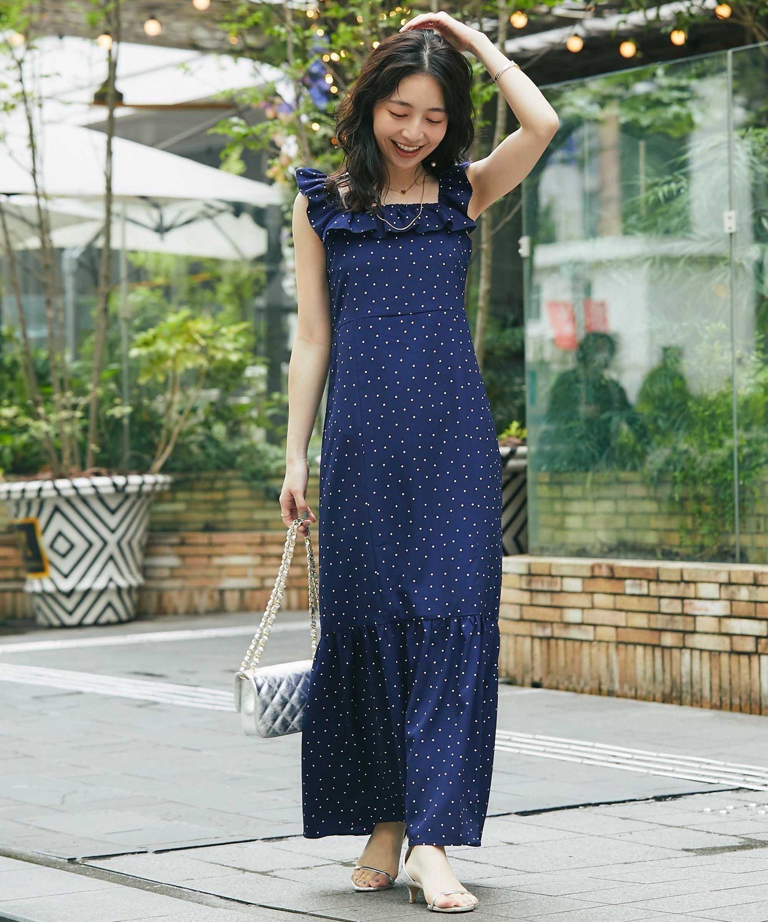 La boutique BonBon 【miki監修・3サイズ展開】ドットプリントフリル 
