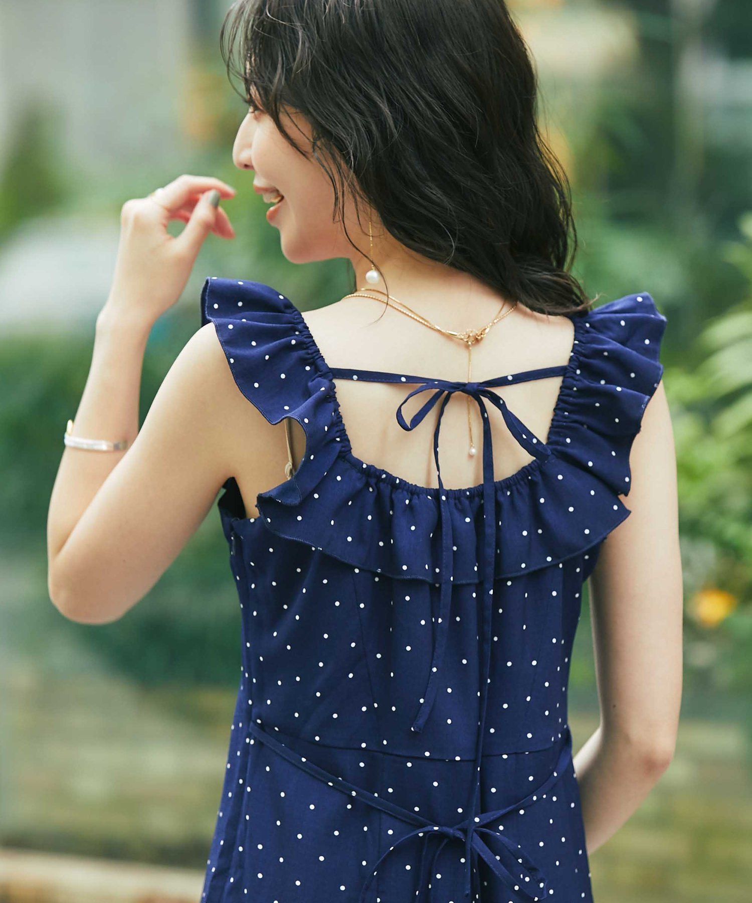 La boutique BonBon 【miki監修・3サイズ展開】ドットプリントフリル 