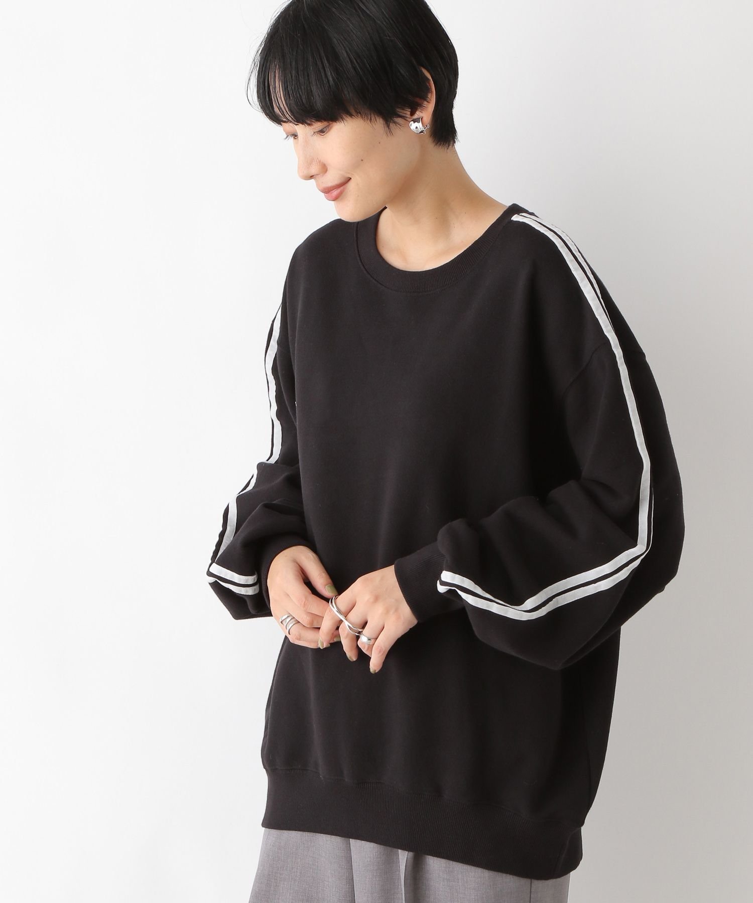 SALE／50%OFF】LEPSIM ラインスウェットプルオーバー レプシィム