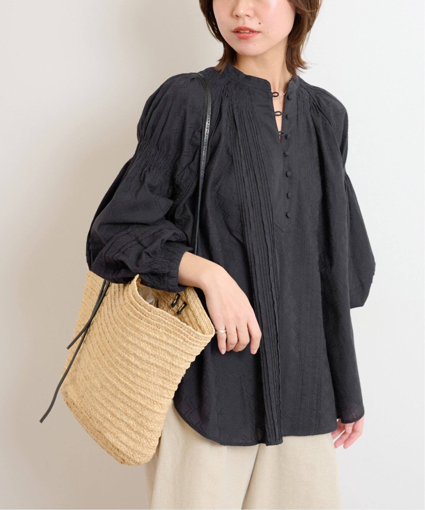 JOURNAL STANDARD シャンブレークロップドスタンドプルオーバー シャンブレークロップドスタンドプルオーバー（シャツ／ブラウス