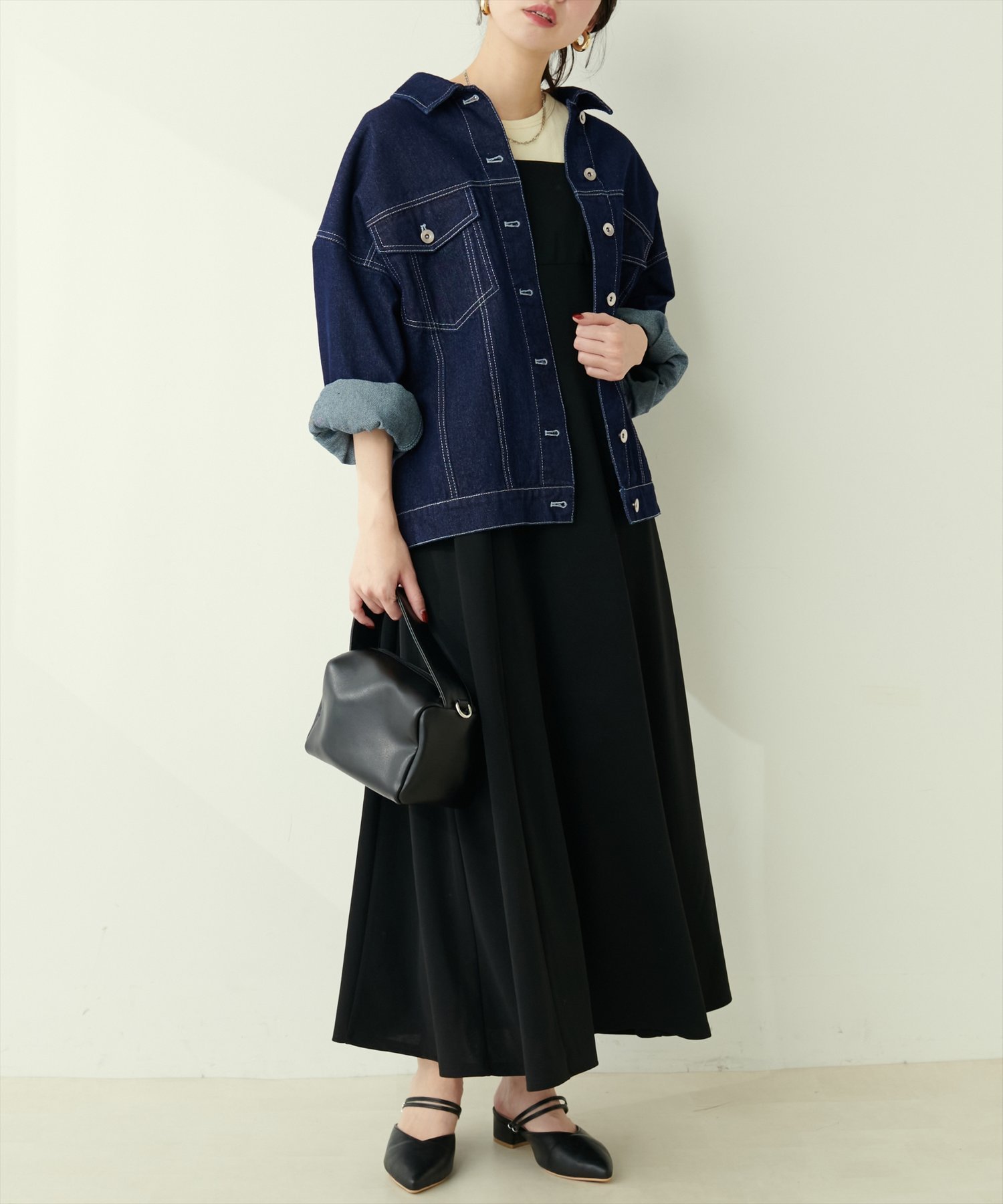natural couture ミドル丈デニムGジャン ナチュラルクチュール