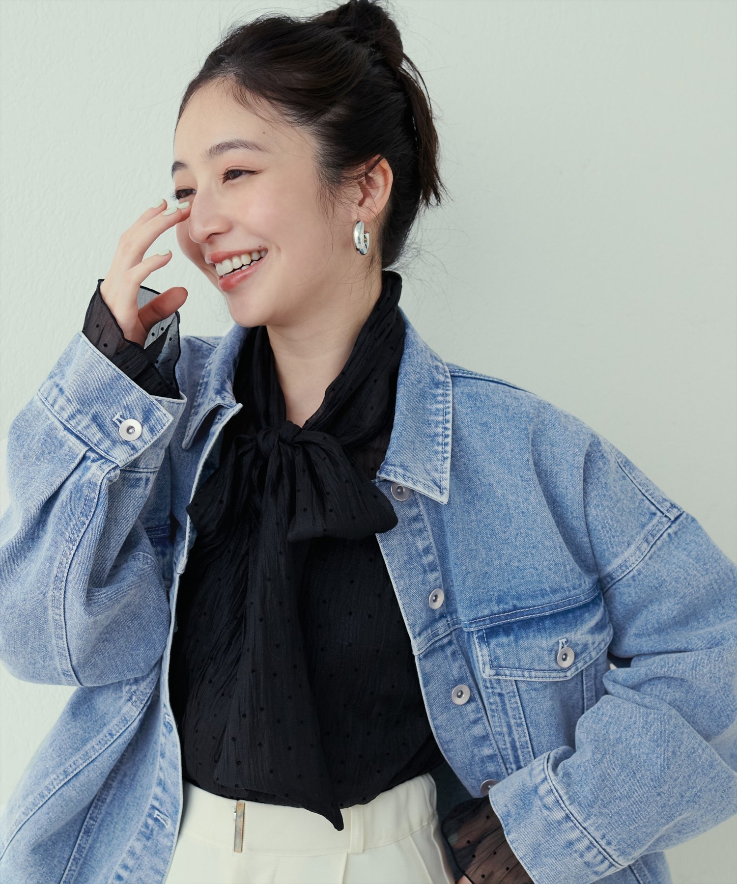 新品未開封　ナチュラルクチュール　ミドル丈デニムGジャン ミドル丈デニムGジャン | natural couture(ナチュラルクチュール