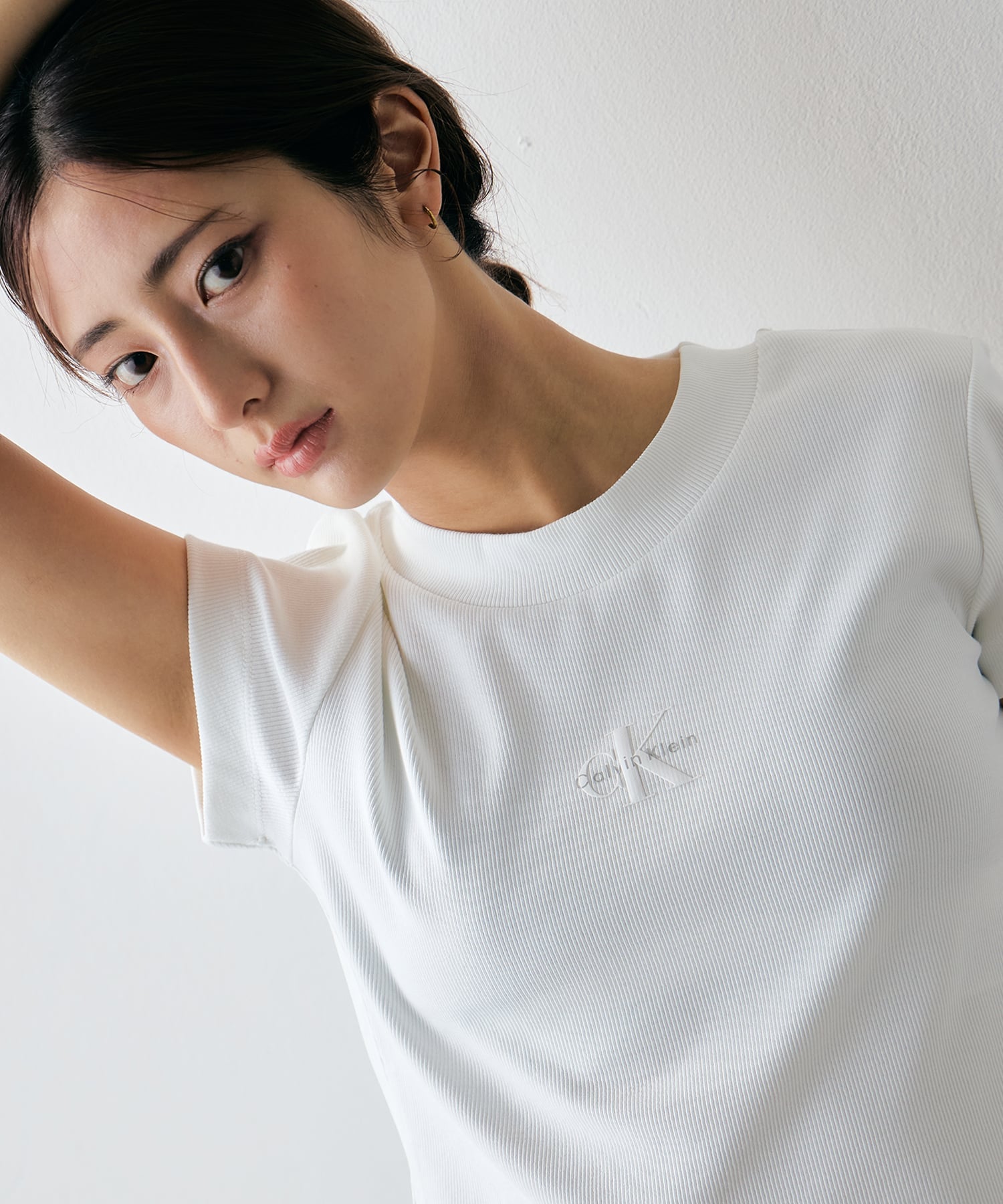 Calvin Klein Jeans Calvin Klein Jeans/(W)【公式ショップ】 カルバンクライン モノグラム ベイビーTシャツ Calvin Klein Jeans 47AB802 カルバン・クライン トップス カットソー・Tシャツ グリーン ホワイト ブラック【送料無料】