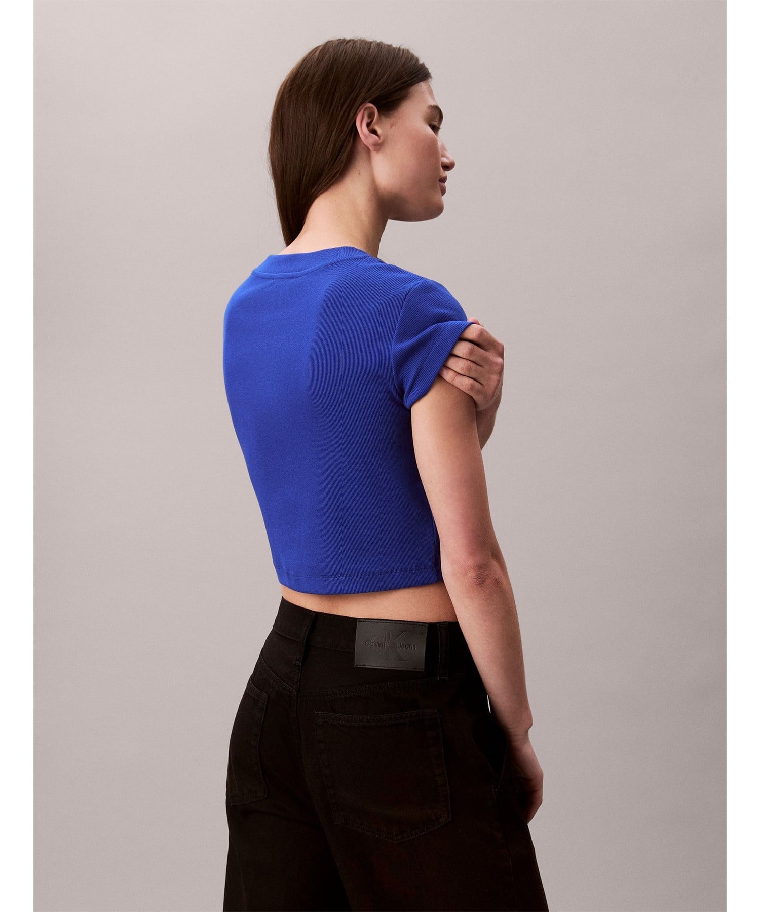 Calvin Klein Jeans Calvin Klein Jeans/(W)【公式ショップ】 カルバンクライン モノグラム ベイビーTシャツ Calvin Klein Jeans 47AB802 カルバン・クライン トップス カットソー・Tシャツ グリーン ホワイト ブラック【送料無料】