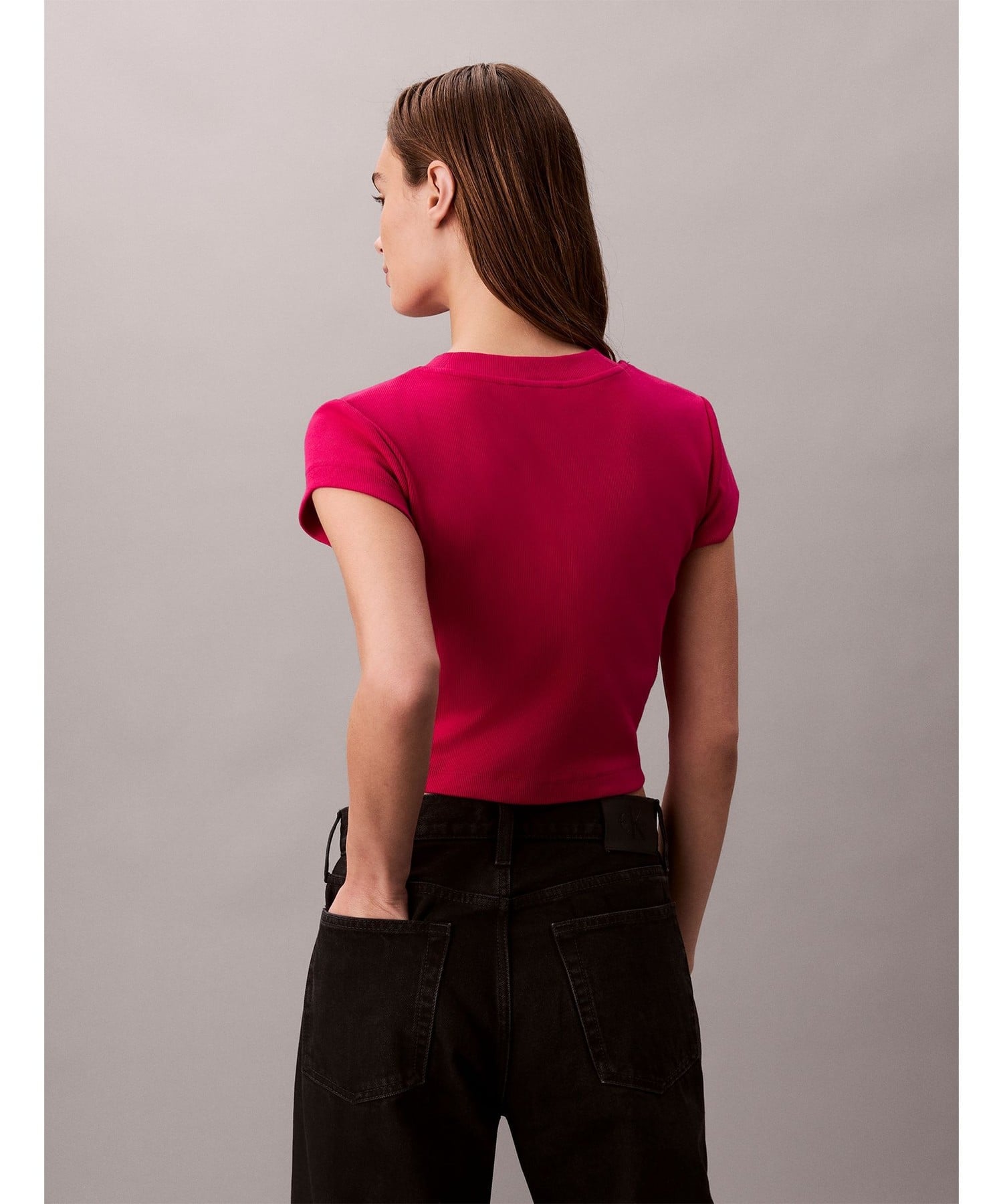 Calvin Klein Jeans Calvin Klein Jeans/(W)【公式ショップ】 カルバンクライン モノグラム ベイビーTシャツ Calvin Klein Jeans 47AB802 カルバン・クライン トップス カットソー・Tシャツ グリーン ホワイト ブラック【送料無料】