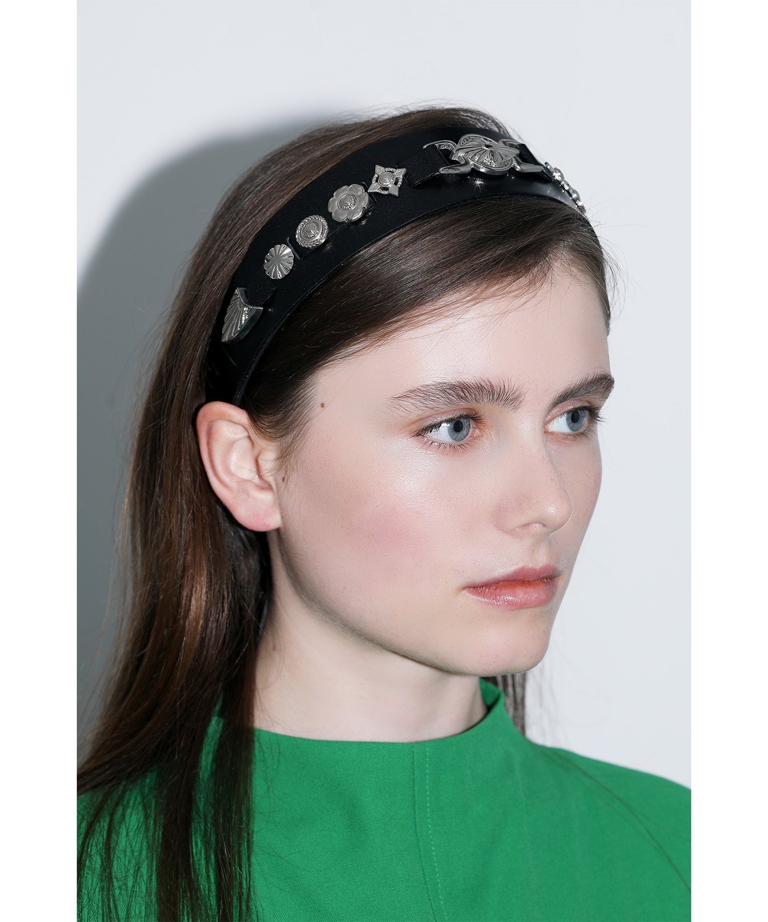 TOGA TOO Leather headband 2 トーガ ヘアアクセサリー カチューシャ・ヘアバンド ブラック【送料無料】