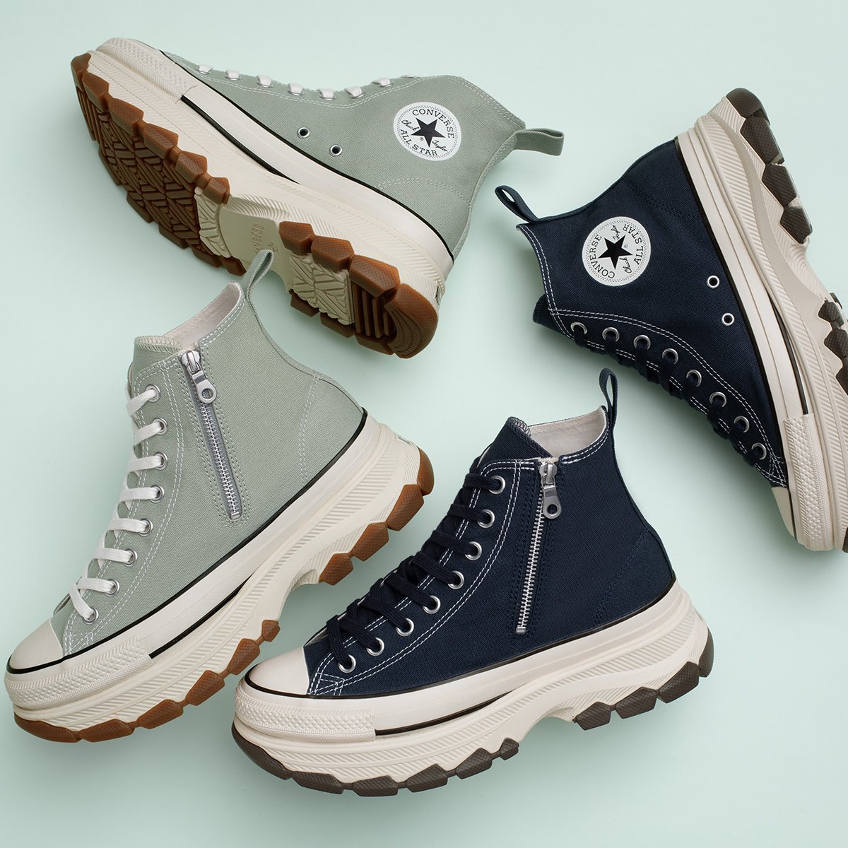 CONVERSE 【CONVERSE 公式】ALL STAR TREKWAVE Z HI / 【コンバース 公式】オールスター　トレックウエーブ　Z　HI　厚底　ハイカット コンバース シューズ・靴 スニーカー ブラック【送料無料】画像