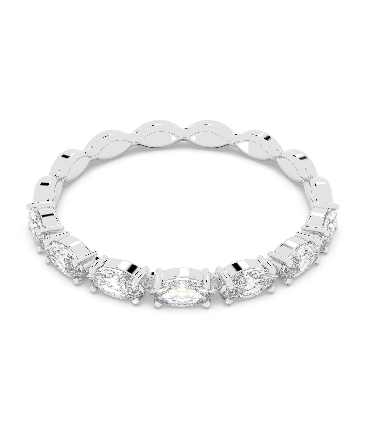 SWAROVSKI・スワロフスキー/リング（M）・2連 /保証書 付き Hyperbola リング, ラウンドカット, ホワイト, ロジウム・プレー