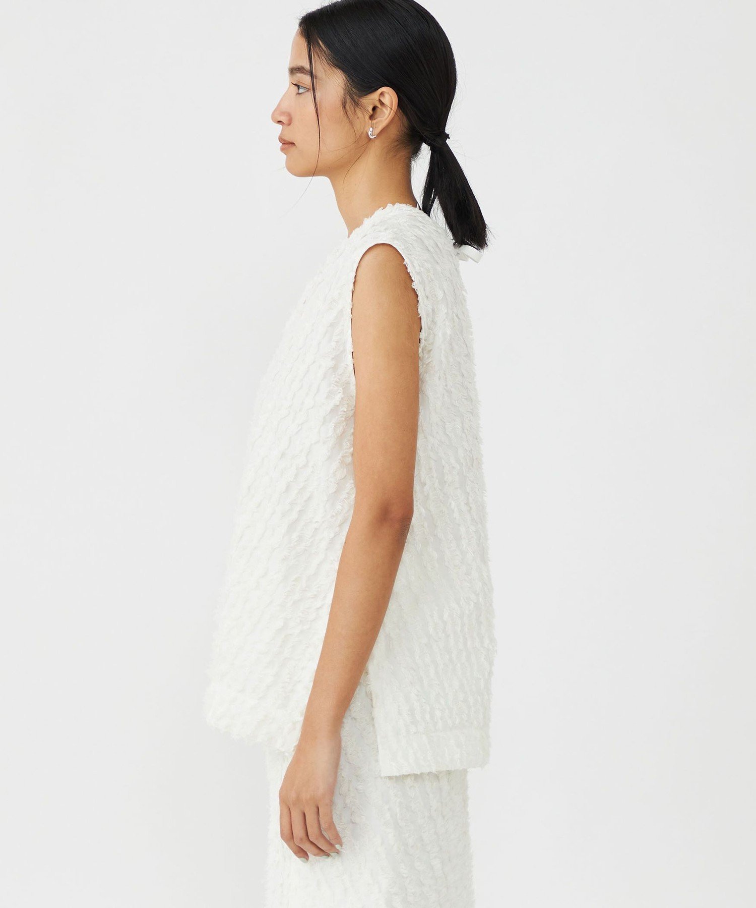 SALE／30%OFF】MACPHEE カットジャカード Vネックプルオーバー 