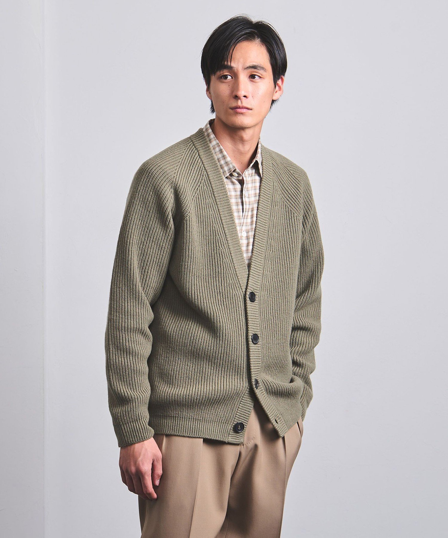 楽天市場】BATONER バトナー SOLID WOOL RIB CARDIGAN ソリッド ウール