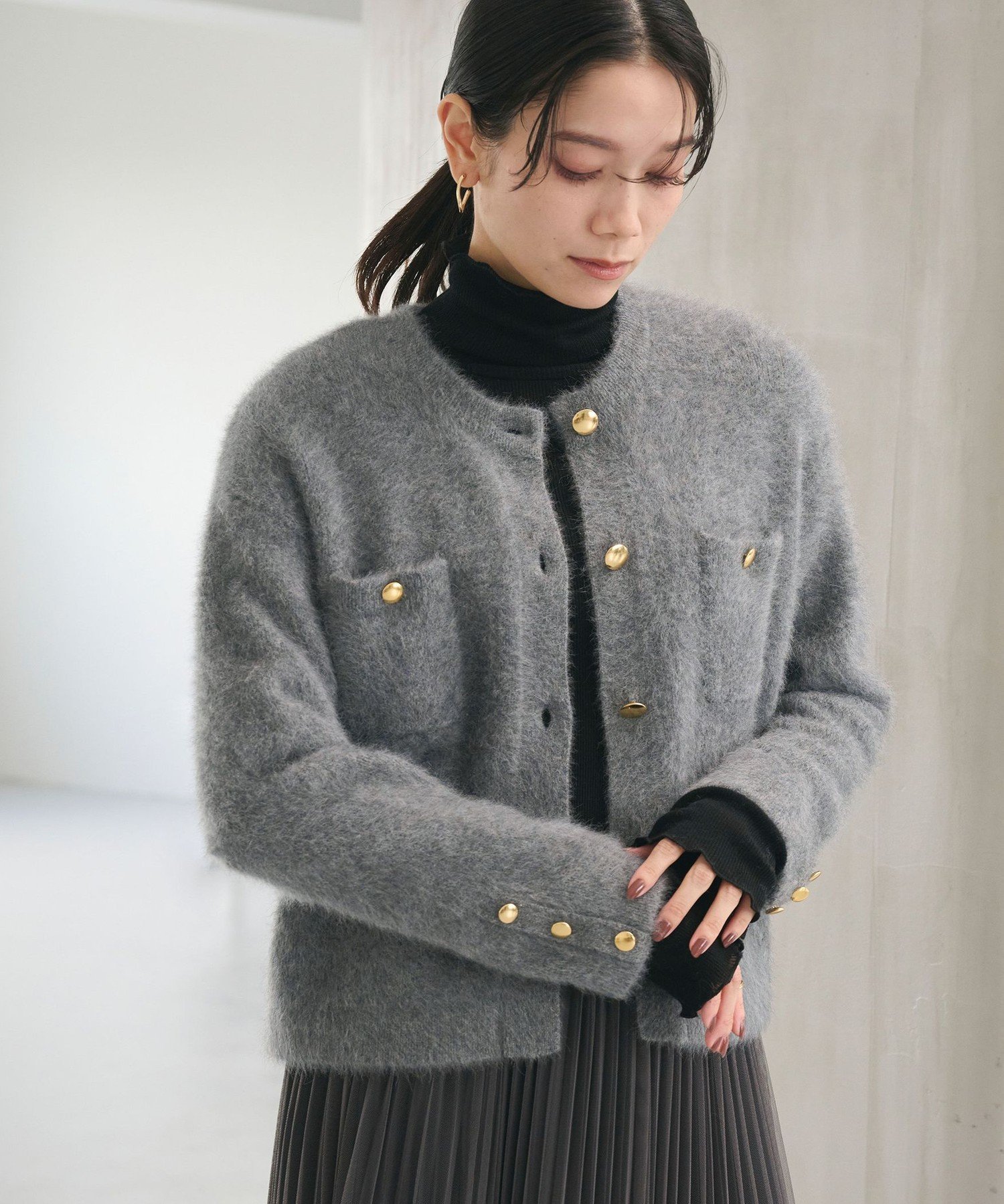 楽天市場】【SALE／50%OFF】ヘアリー ニット ジャケットライク