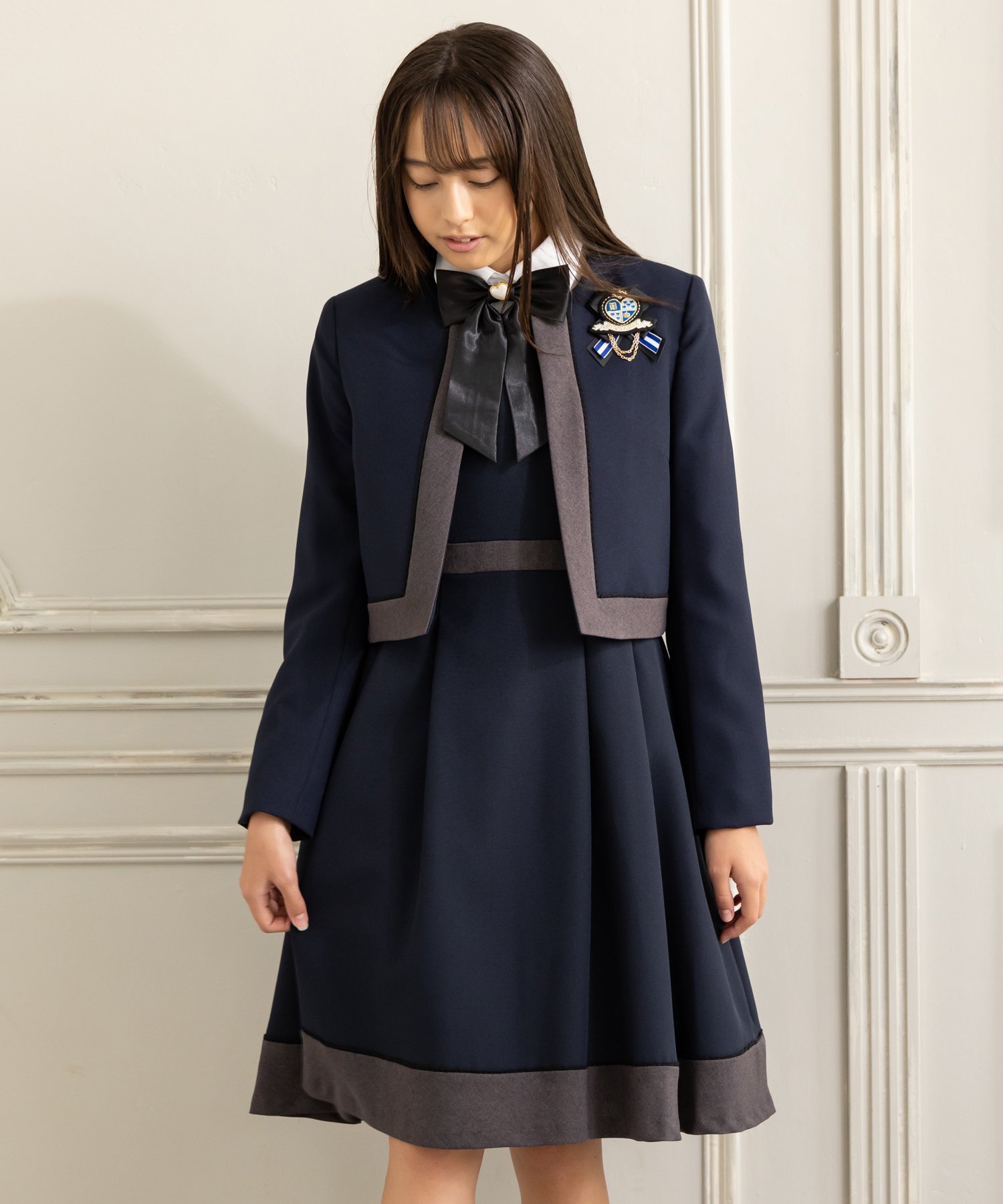 レピピアルマリオ　ジャケット　スカート　ブラウス　リボン4点セット　Mサイズ 楽天市場】【SALE／20%OFF】【卒服2025】ピンタックリボン