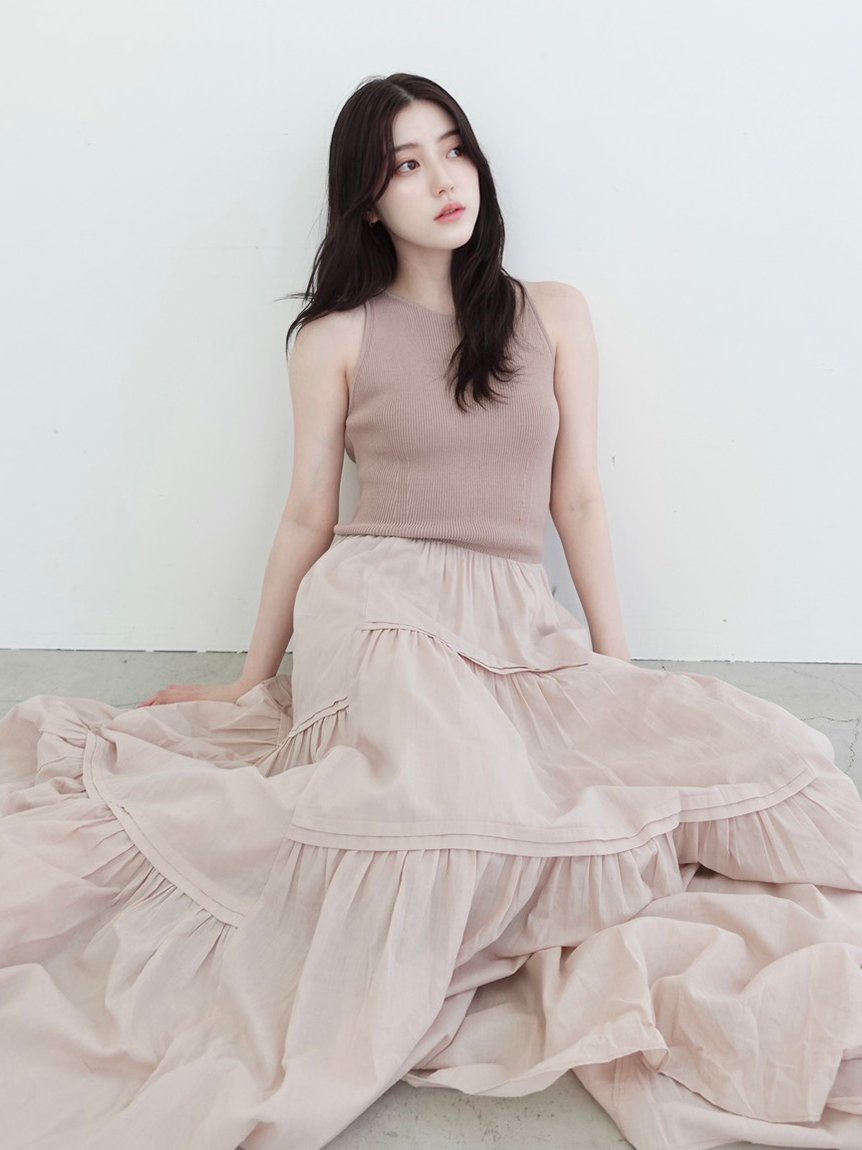 【SALE／50%OFF】FRAY I.D リブニットコンビティアードワンピース フレイ アイディー ワンピース・ドレス ワンピース ピンク【送料無料】