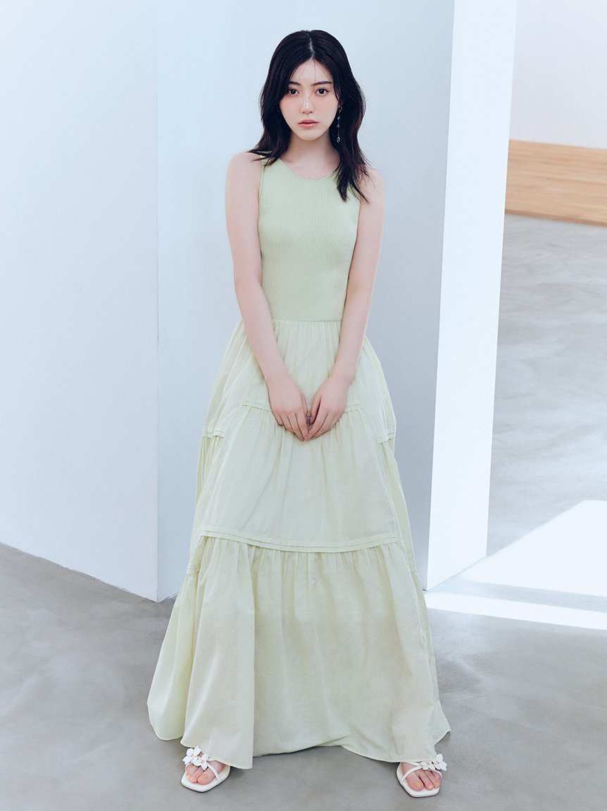 【SALE／50%OFF】FRAY I.D リブニットコンビティアードワンピース フレイ アイディー ワンピース・ドレス ワンピース ピンク【送料無料】