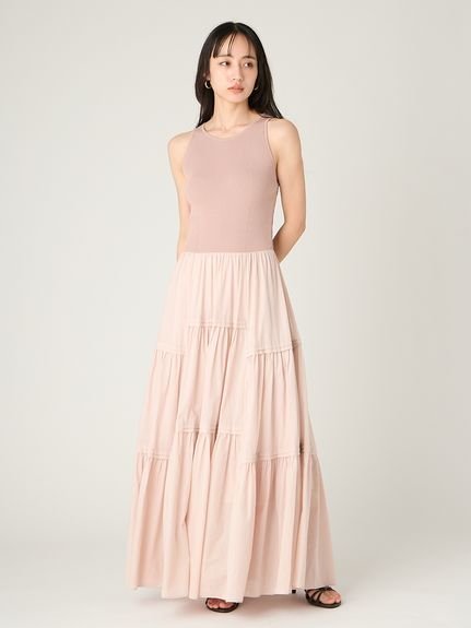【SALE／50%OFF】FRAY I.D リブニットコンビティアードワンピース フレイ アイディー ワンピース・ドレス ワンピース ピンク【送料無料】