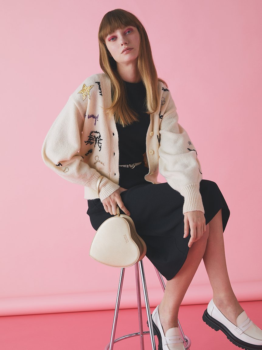 SALE／50%OFF】FURFUR マシュマロキャット刺繍カーディガン ファー  