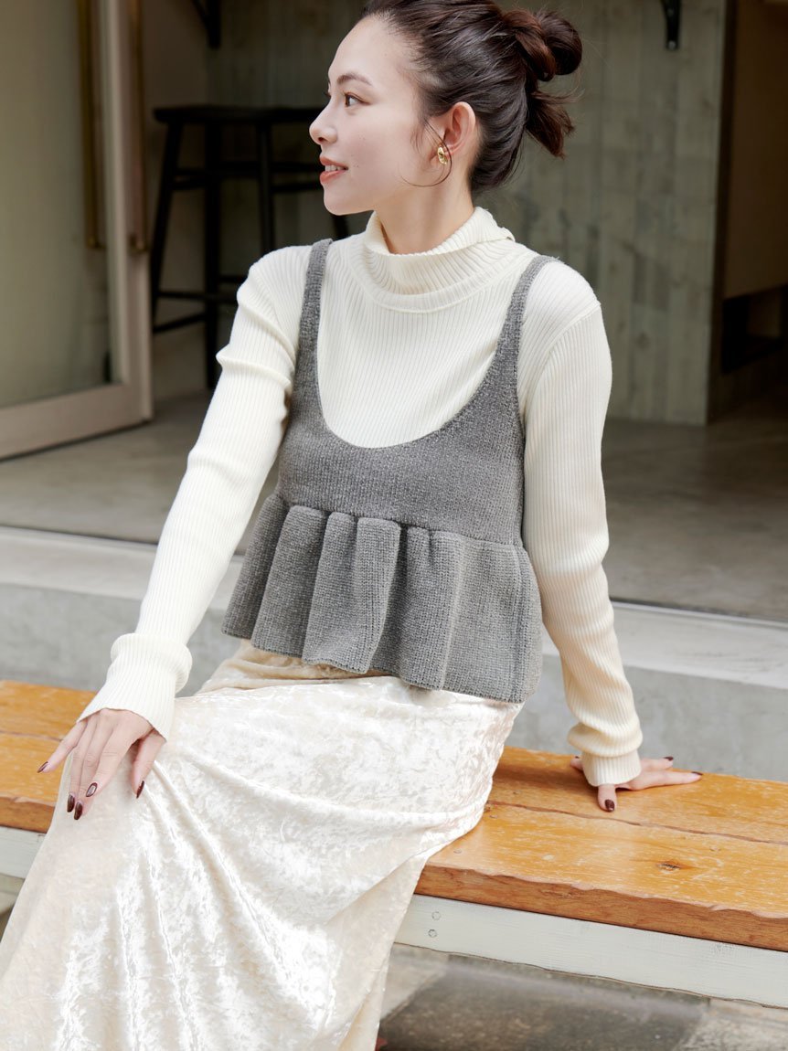 SALE／40%OFF】MIESROHE モールペプラムニットビスチェ ミースロエ