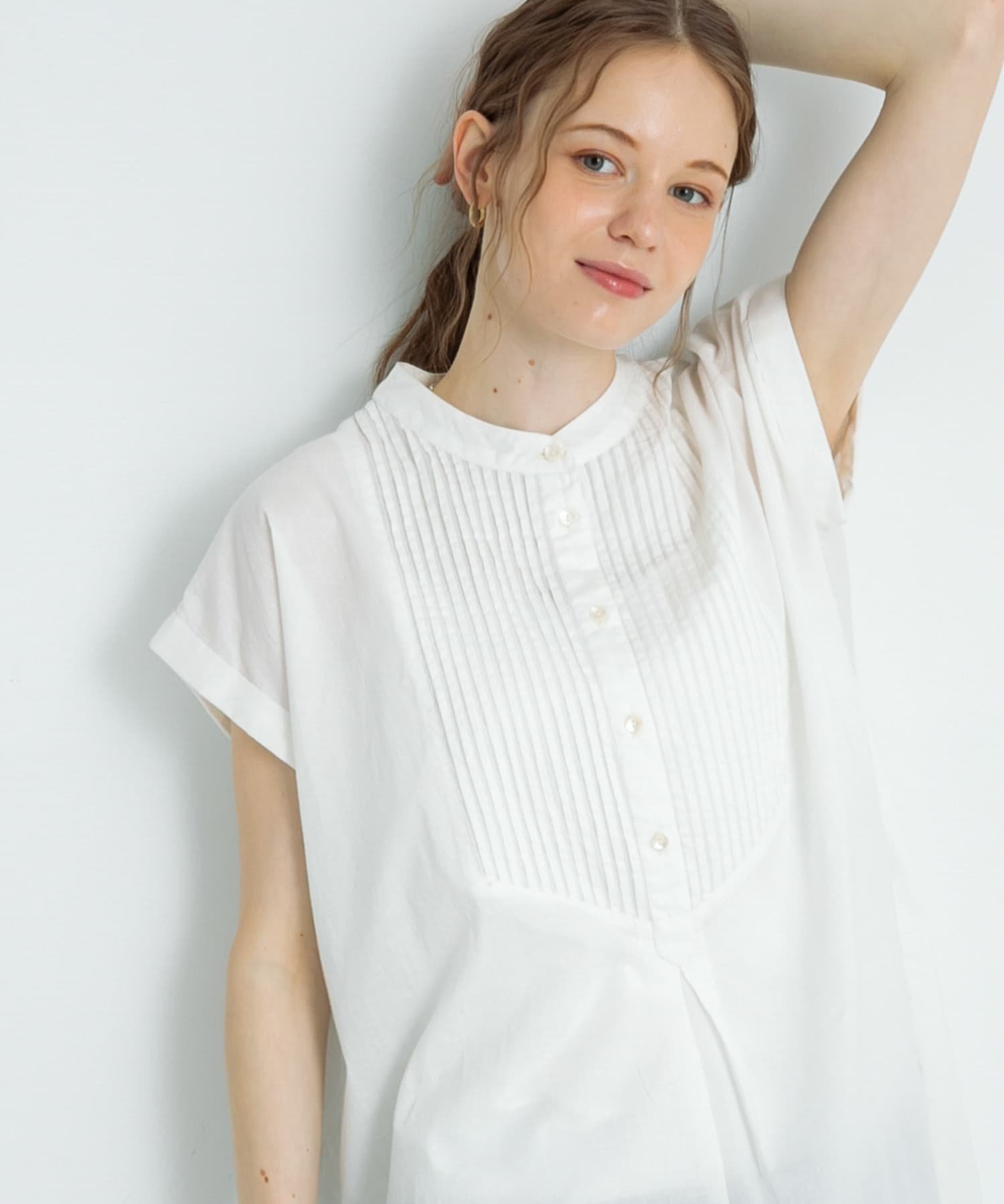 SALE／50%OFF】Mila Owen ウール混スタンドカラーリバーケープ