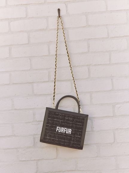 FURFUR 【オフィシャル限定カラー】ツイードロゴトートバッグ
