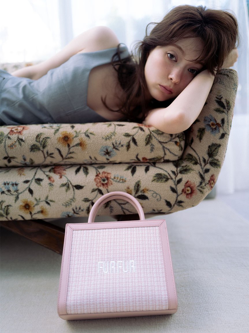 高い品質 FURFUR 【オフィシャル限定カラー】ツイードロゴトートバッグ バッグ