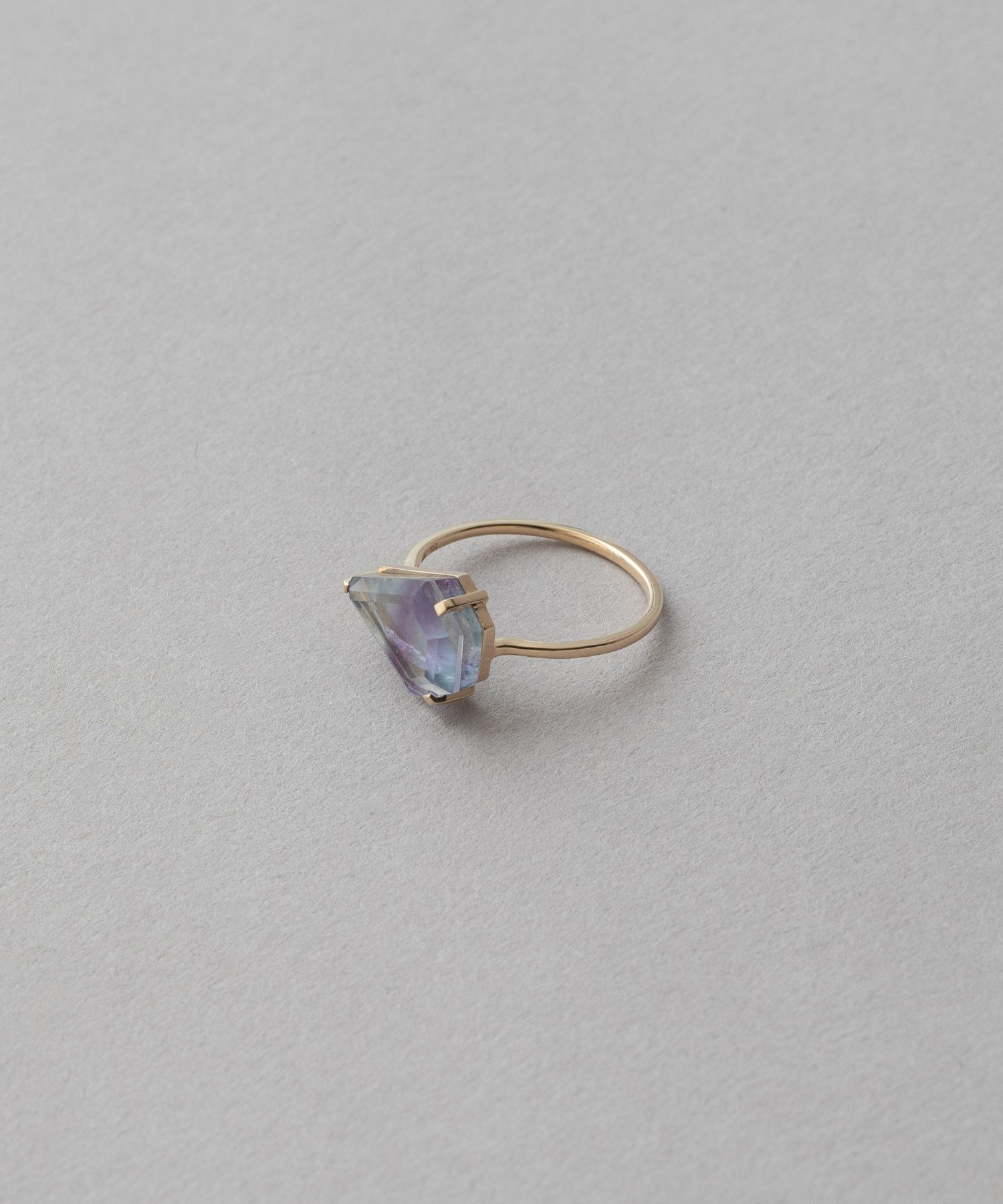 ete [フローライト] K10YG クォーツ*フローライト リング エテ