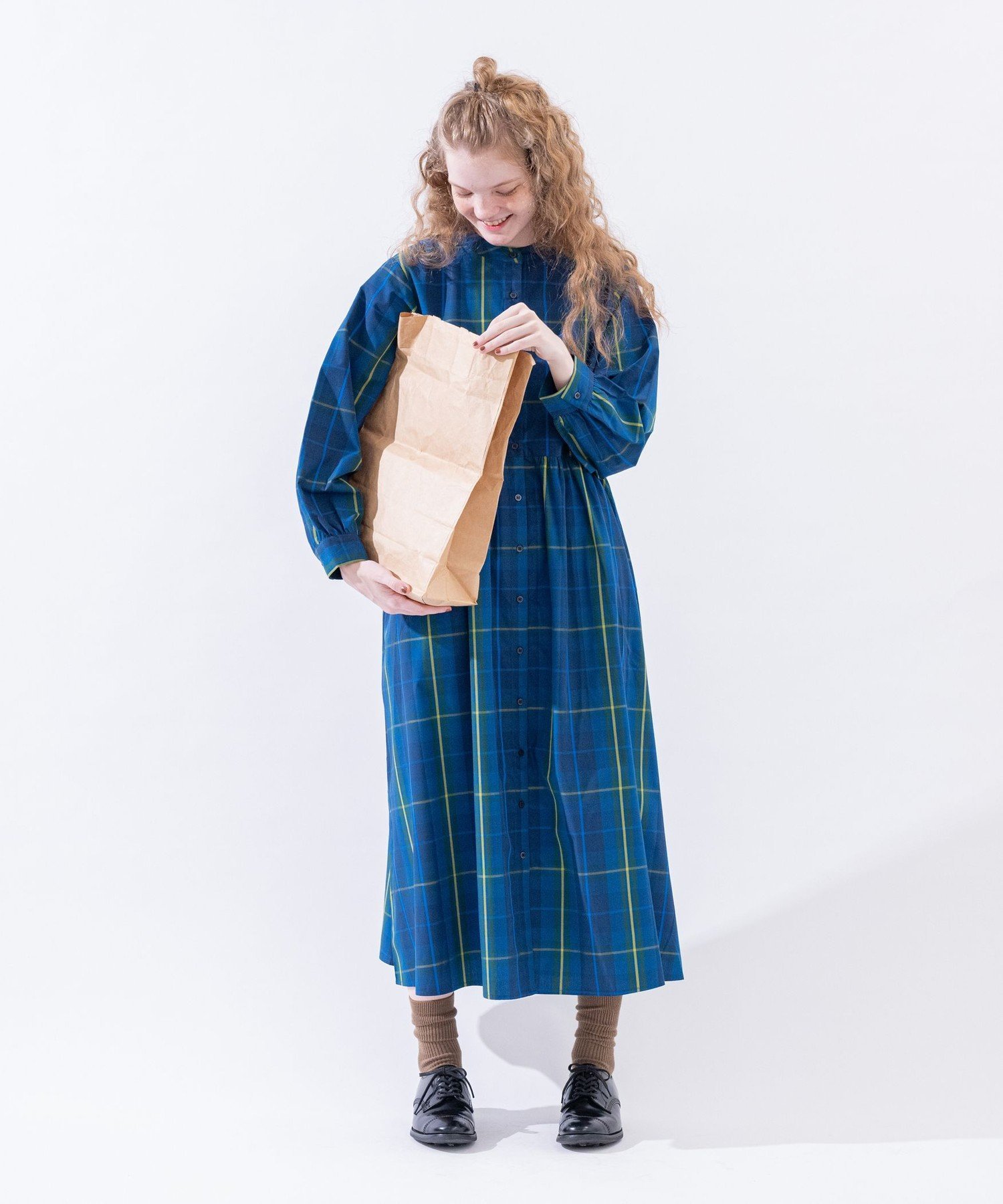 スコットランドチェック　ワンピース タータンチェック柄切替ワンピース/Afternoon Tea Original Tartans