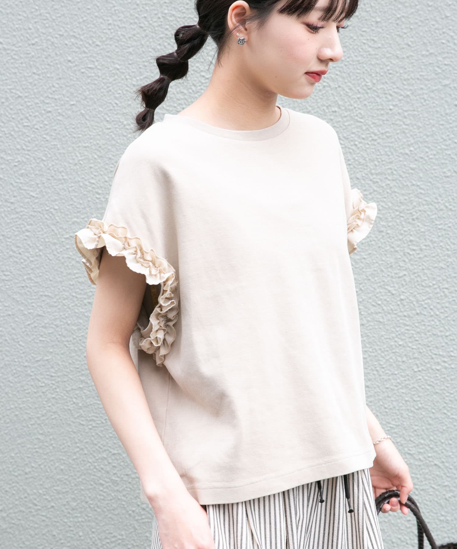 UNITED ARROWS P ミニフリル ニットベスト ユナイテッドアローズ