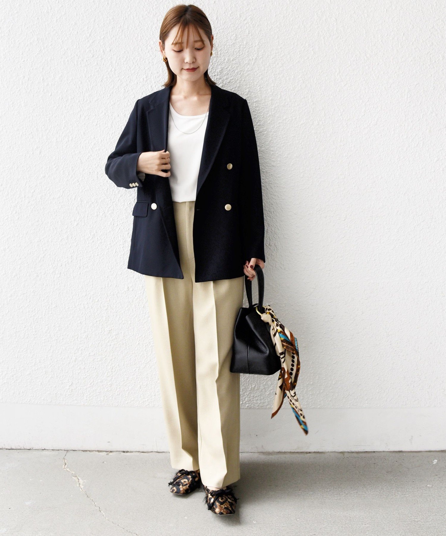 ウール ギャバジン ダブル ブレスト ジャケット