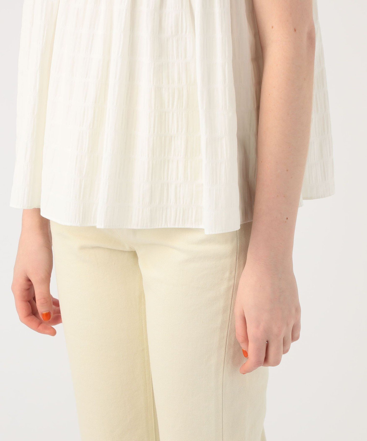 SALE／40%OFF】Ballsey ボーダーサッカー ペプラムブラウス