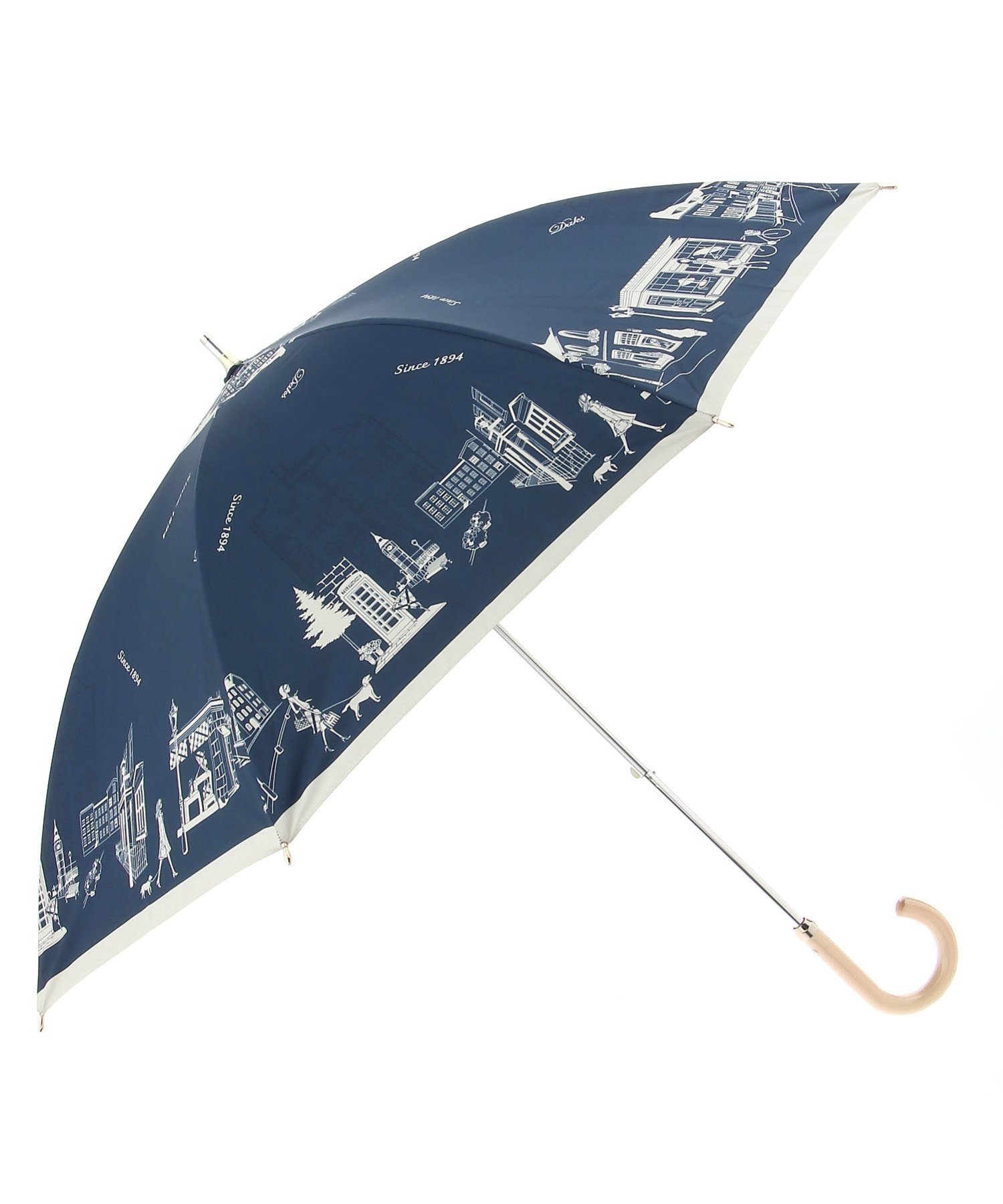 【新品未使用】DAKS ダックス　長傘　ビンテージ　100周年　ネイビーブルー MOONBAT｜DAKS(ダックス) 雨傘 レディース 長傘 ワンタッチ