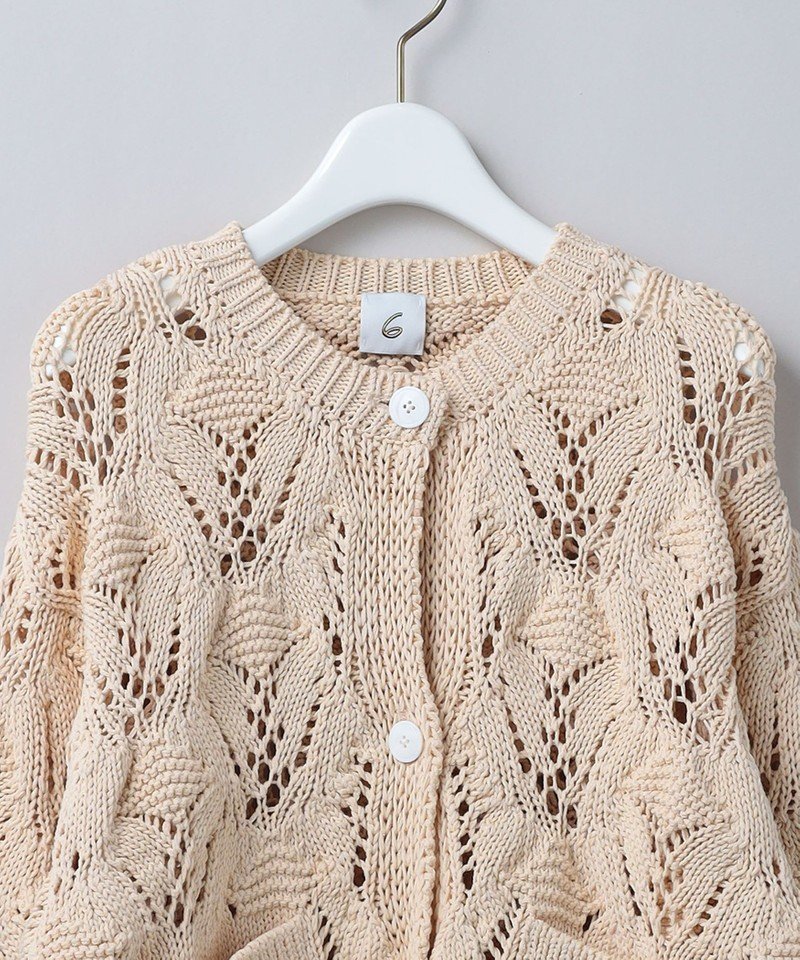 6(ROKU) ＜6(ROKU)＞LILY YARN SUKASHI CARDIGAN/カーディガン 