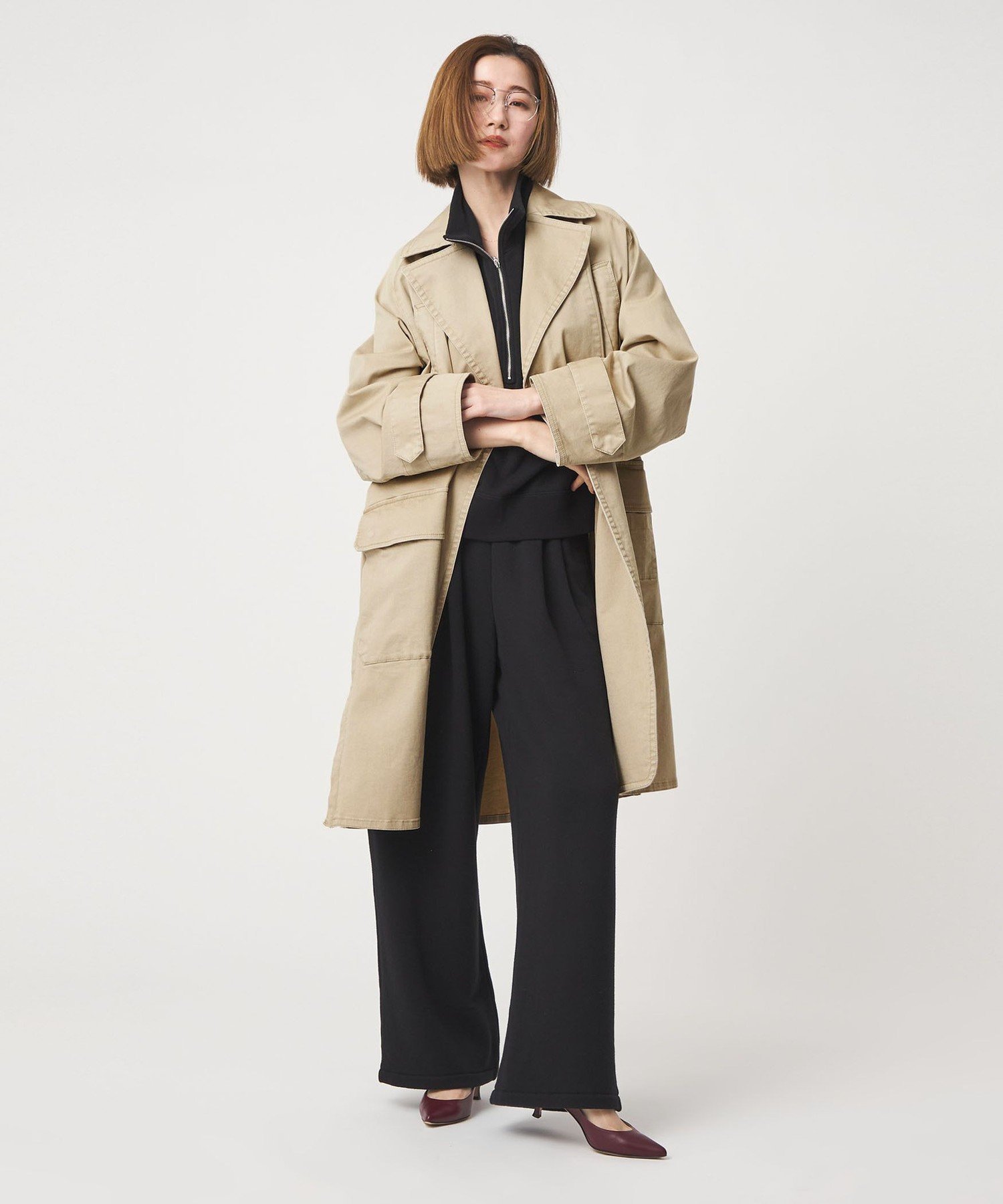 SALE／40%OFF】UNITED ARROWS W フォックスファー ポケット ノーカラー