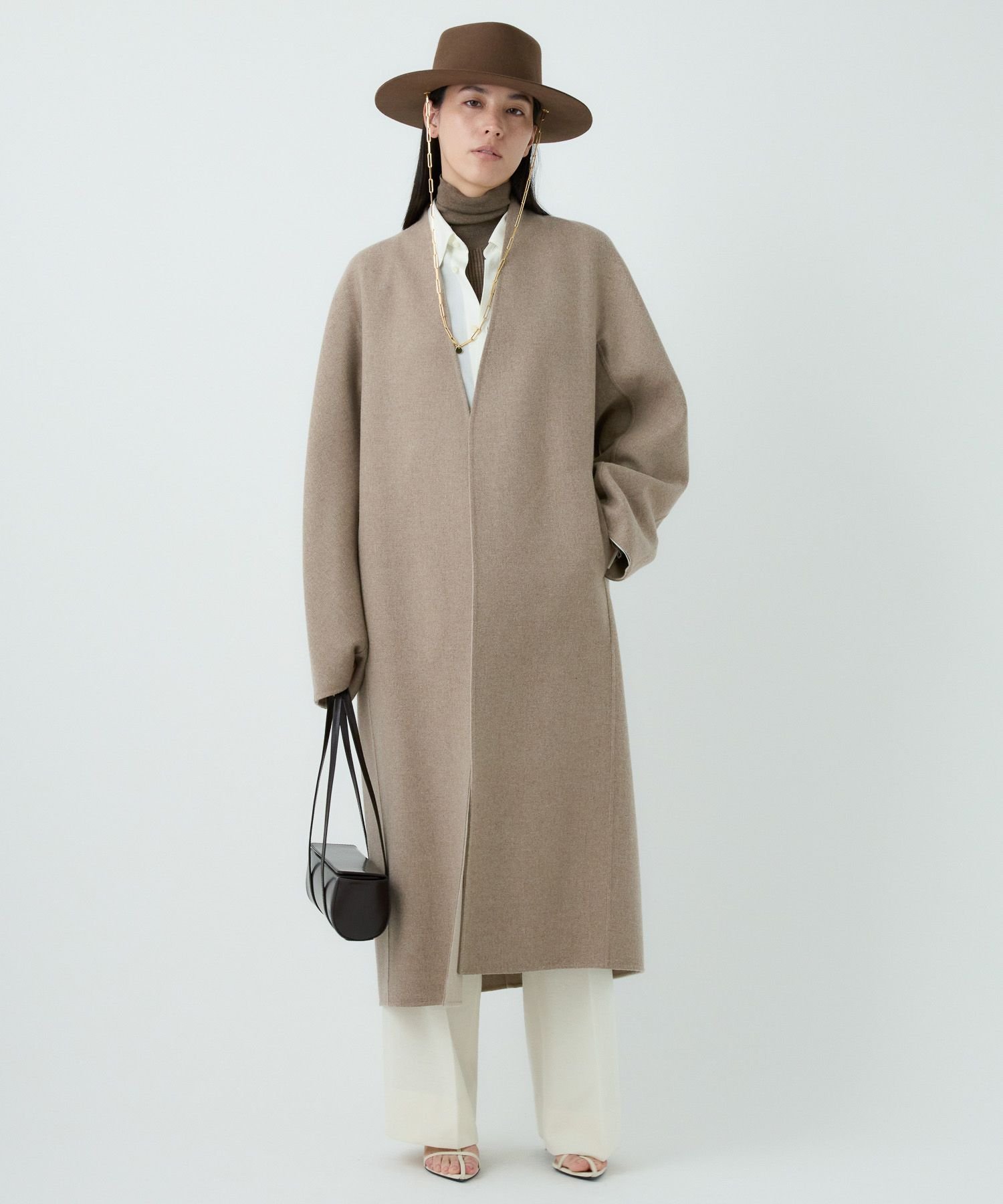 人気✨Chaos スーペリアロングコート ダブル ベルト キャメル Chaos