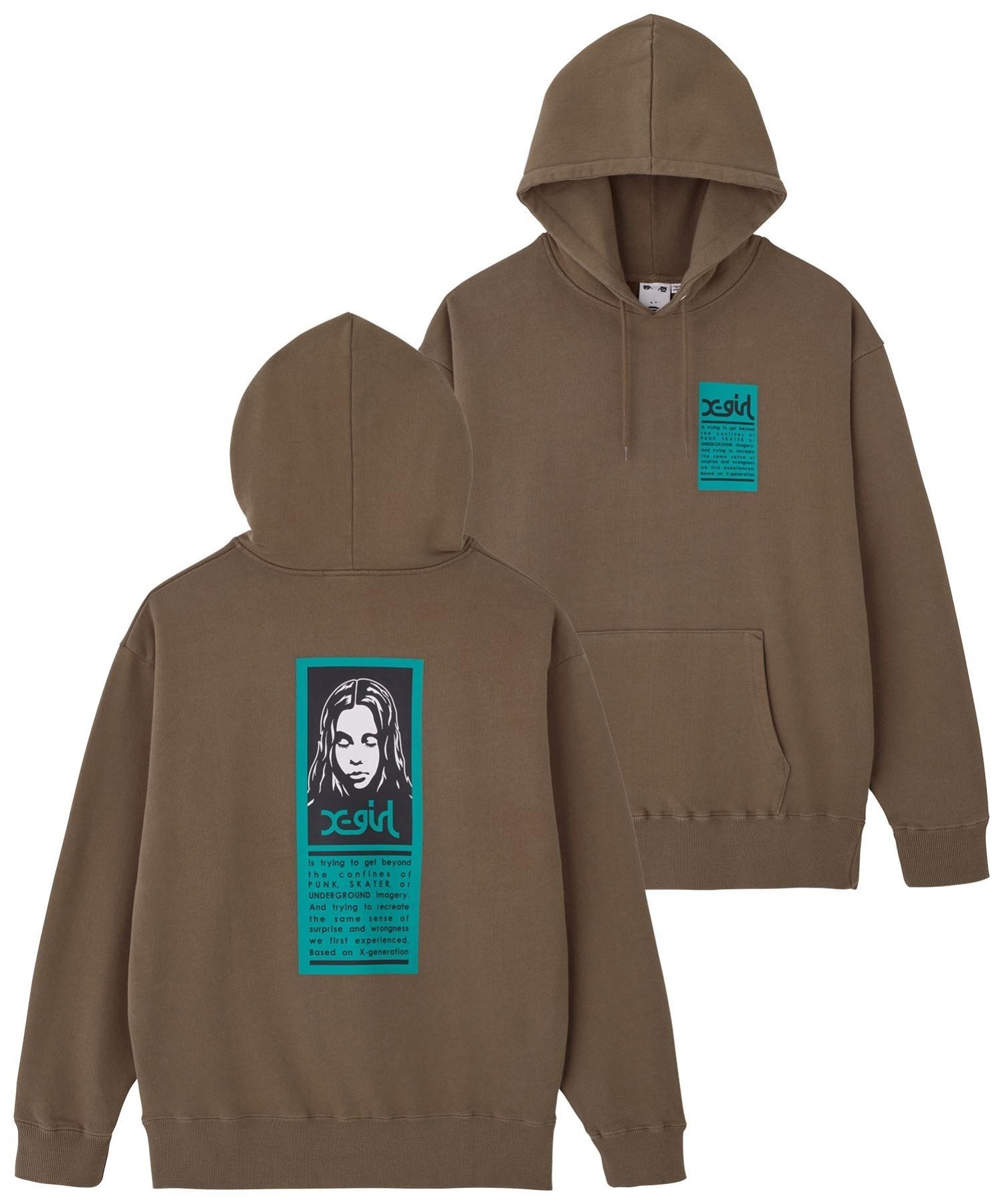 X-girl - 【最終価格】【新品・未使用品！】X-girl ミリタリーパーカー カーキ M X-girl パーカー BY X-GIRL FOR X ZIP UP SWEAT HOODIE