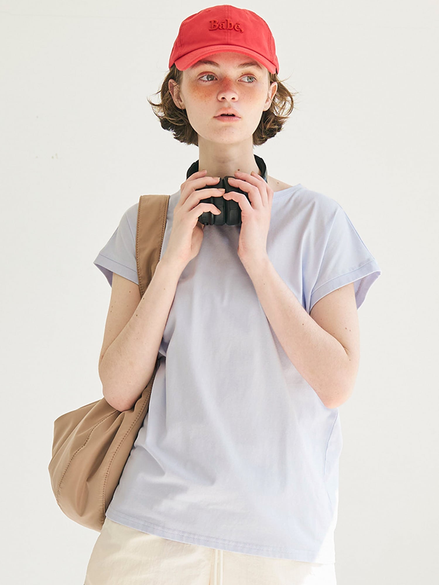coca 【西山茉希様着用】COTTON from the U.S.フレンチスリーブTシャツ コカ トップス カットソー・Tシャツ ブラウン グレー ブラック ホワイト