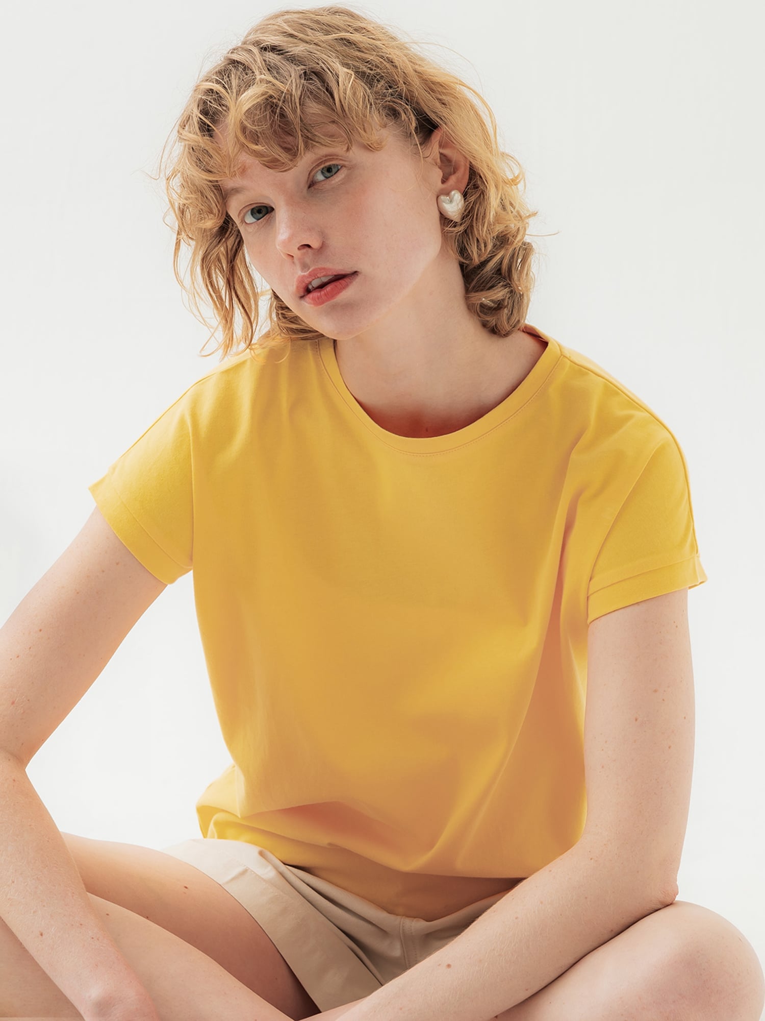 coca 【西山茉希様着用】COTTON from the U.S.フレンチスリーブTシャツ コカ トップス カットソー・Tシャツ ブラウン グレー ブラック ホワイト