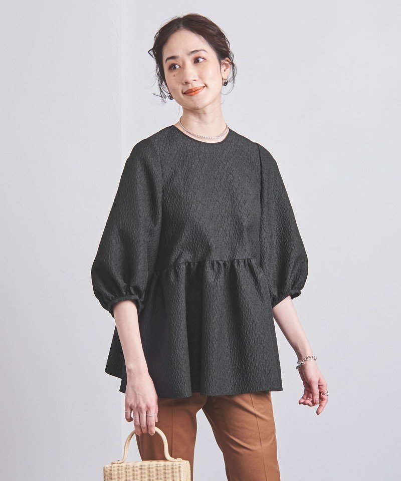 UNITED ARROWS AIRY ジャカード ペプラム ブラウス ユナイテッド 