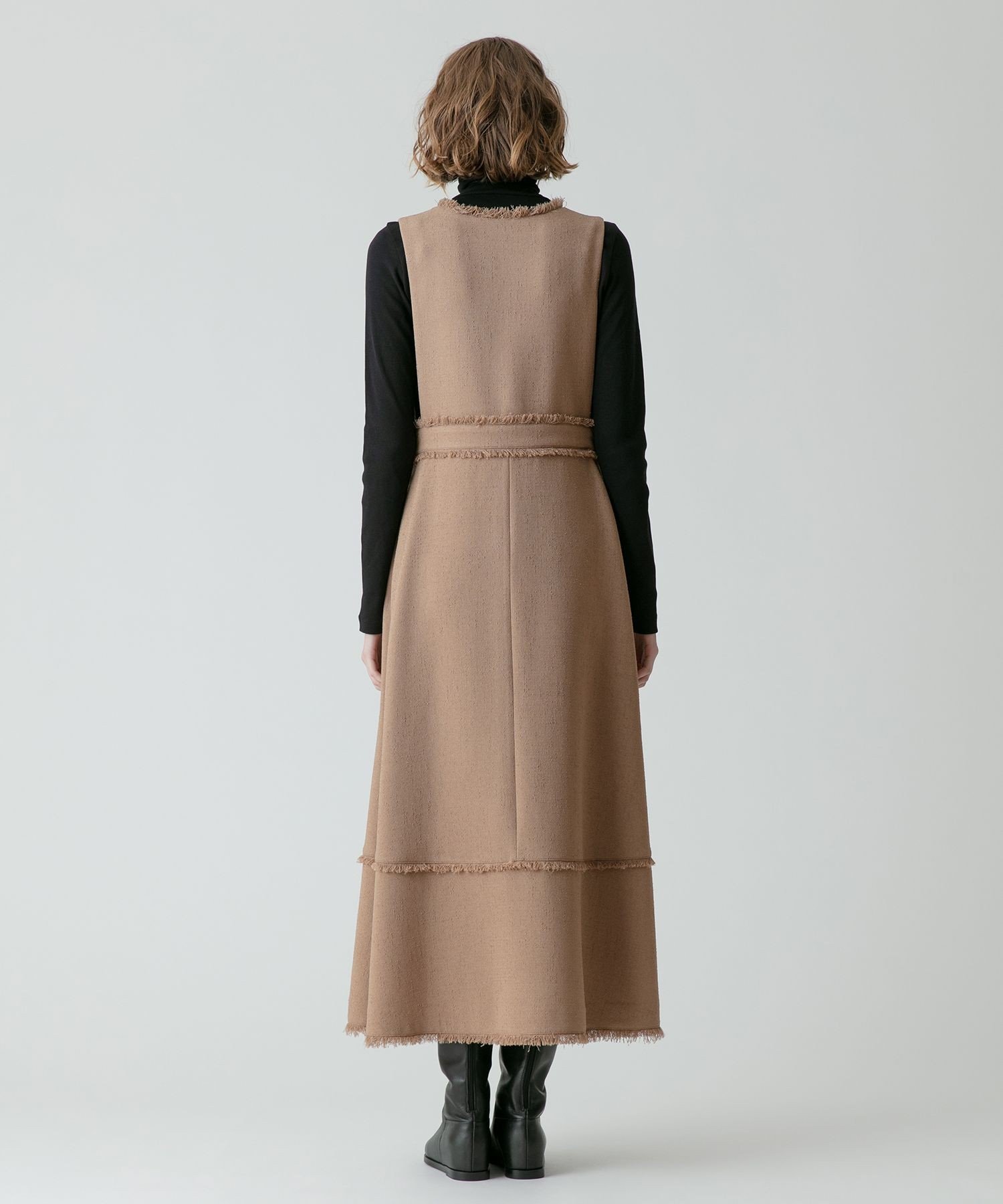 SALE／30%OFF】allureville ノンウールツイードフリンジフレア