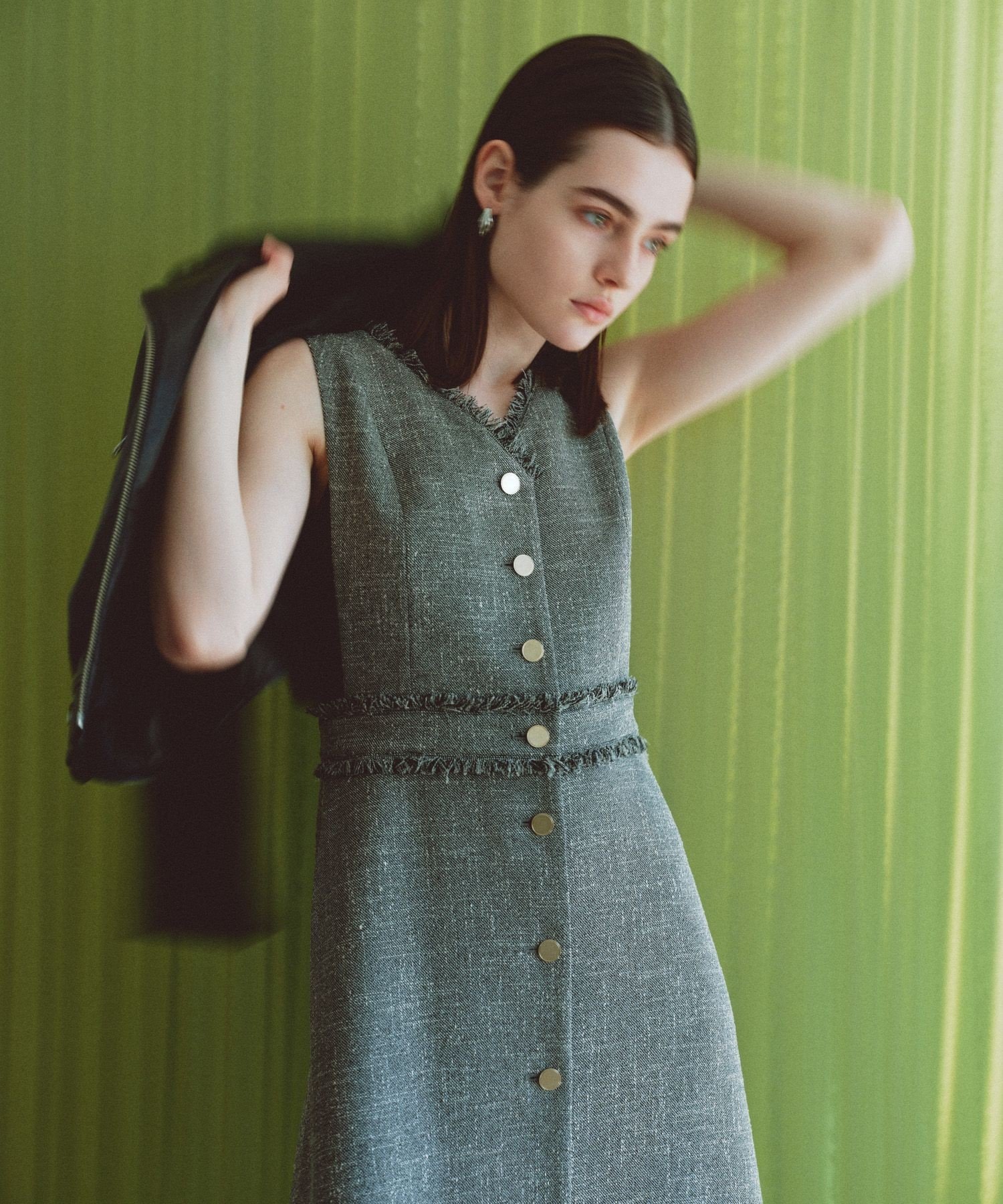 SALE／30%OFF】allureville ノンウールツイードフリンジフレア  