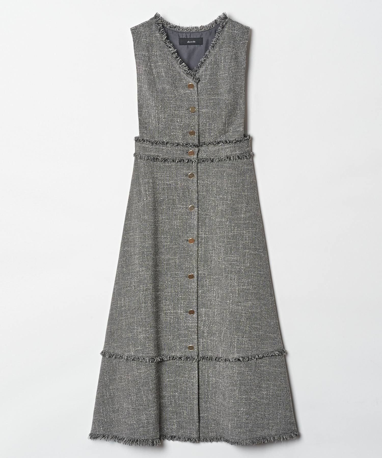 SALE／30%OFF】allureville ノンウールツイードフリンジフレア