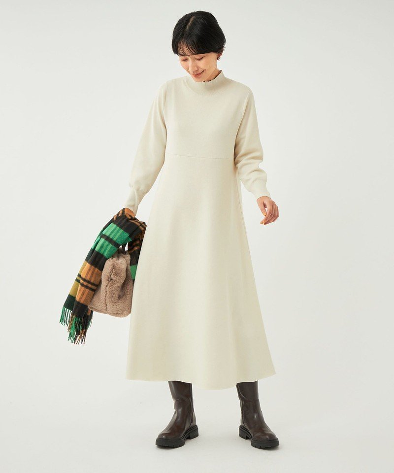 UNITED ARROWS green label relaxing W/FACE フレア ニットワンピース