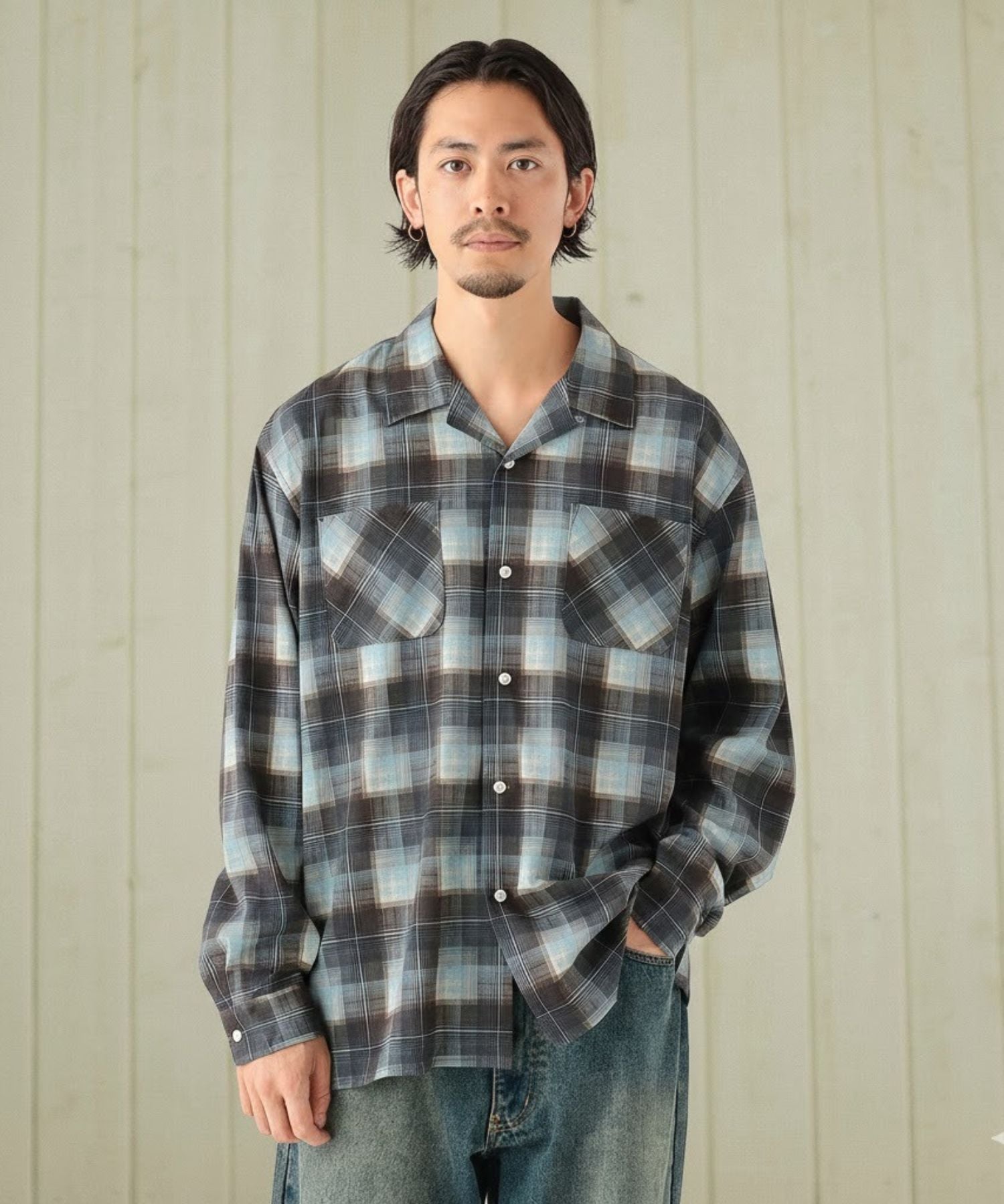 楽天市場】【SALE／50%OFF】オンブレチェック オープンカラー シャツ